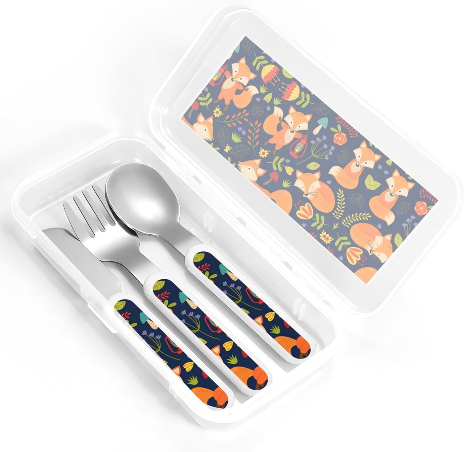 Stainless Steel Animal Fox Flatware Set with Travel Case