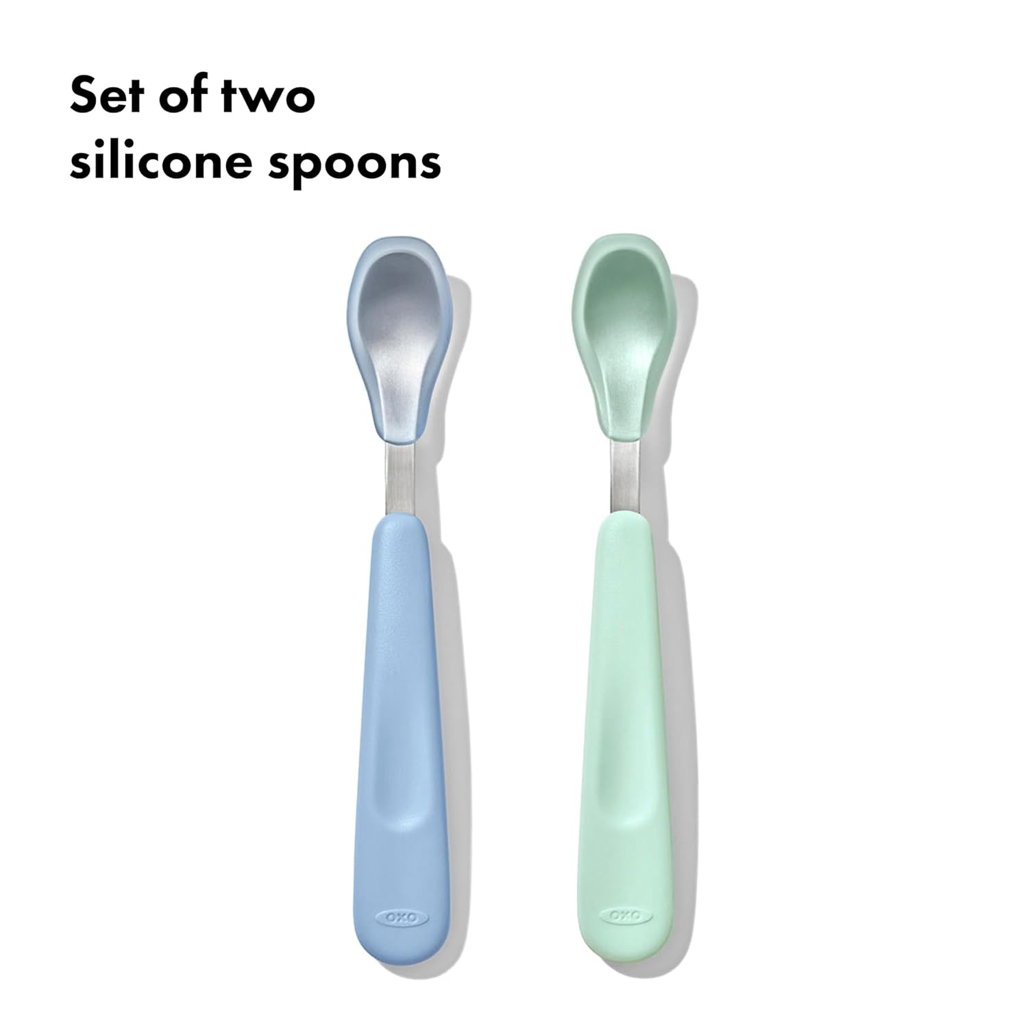 OXO Tot Feeding Spoon Set with Soft Silicone - Opal and Dusk