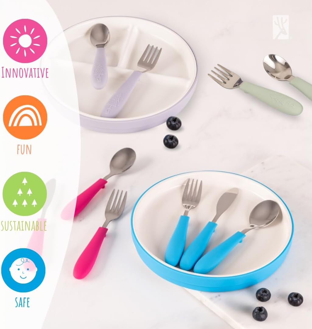 Elk and Friends Kids Silverware Set for Boys and Girls
