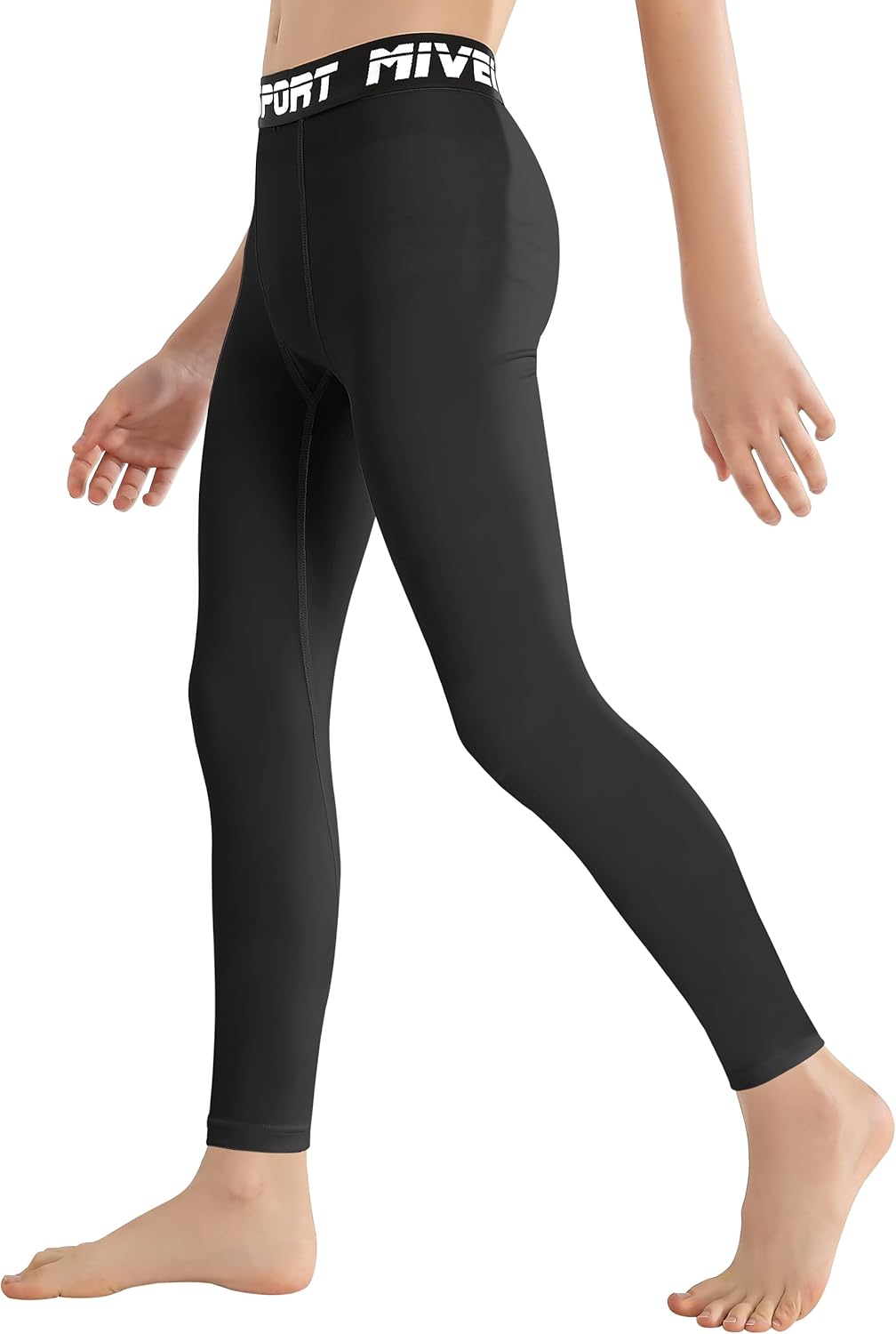 MIVEI Kids Basketball Compression Pants with 4-in-1 Support