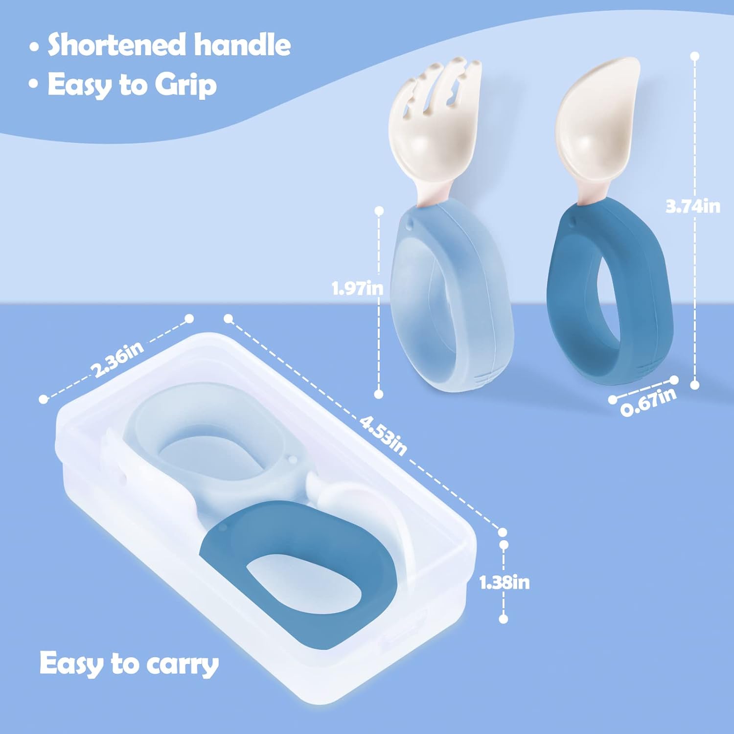 HIWOOD Baby Self-Feeding Training Set with Travel Case