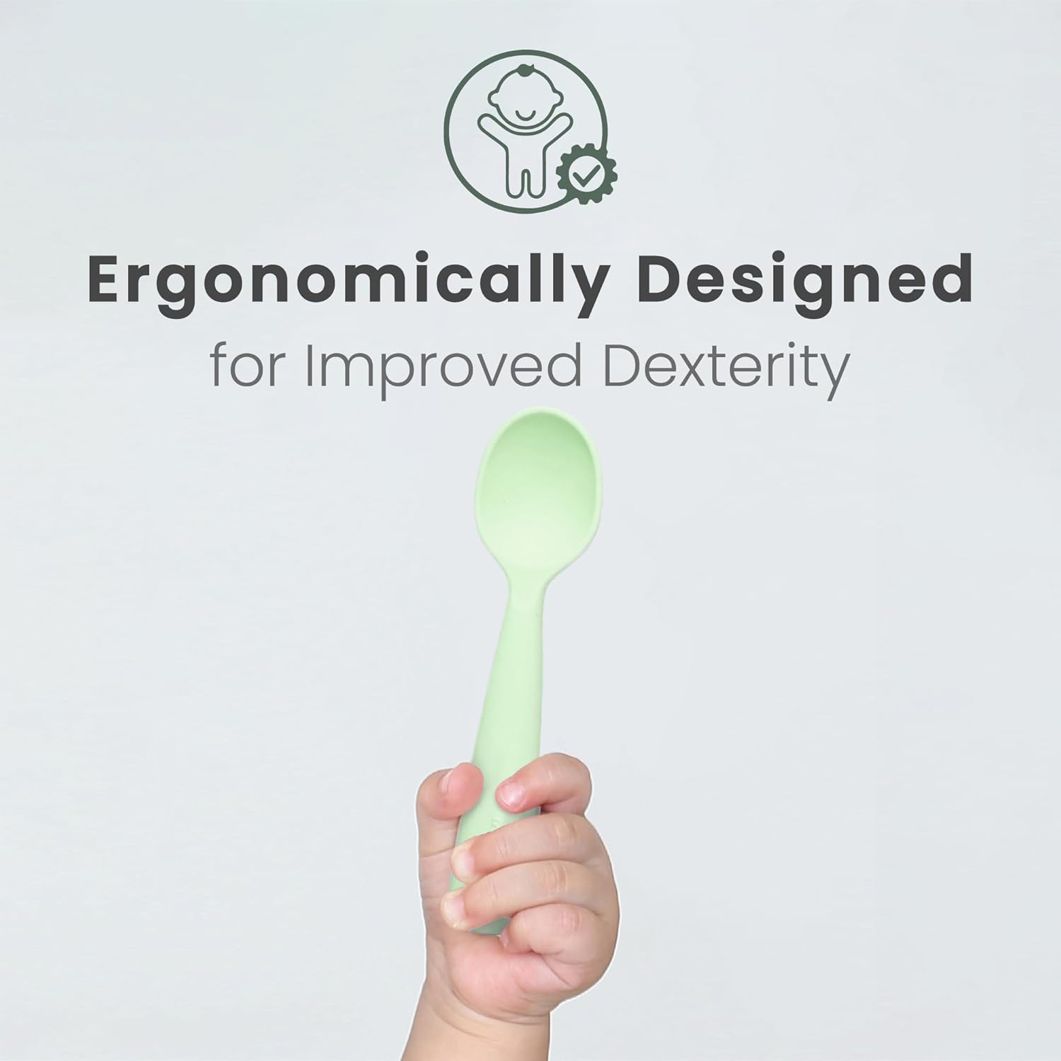 Miniware Silicone Baby Spoon for Training BPA Free 6 Months Self Feeding