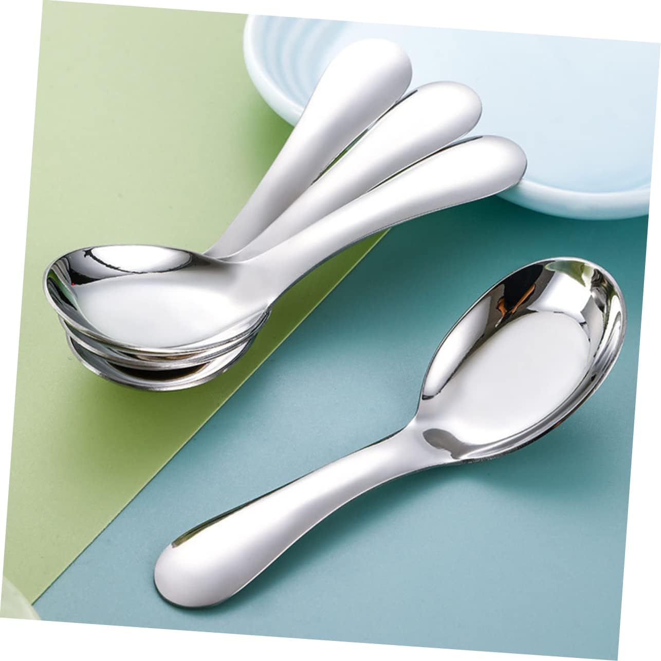 Luxshiny 2-Piece Kids Stainless Steel Spoons Durable and Safe