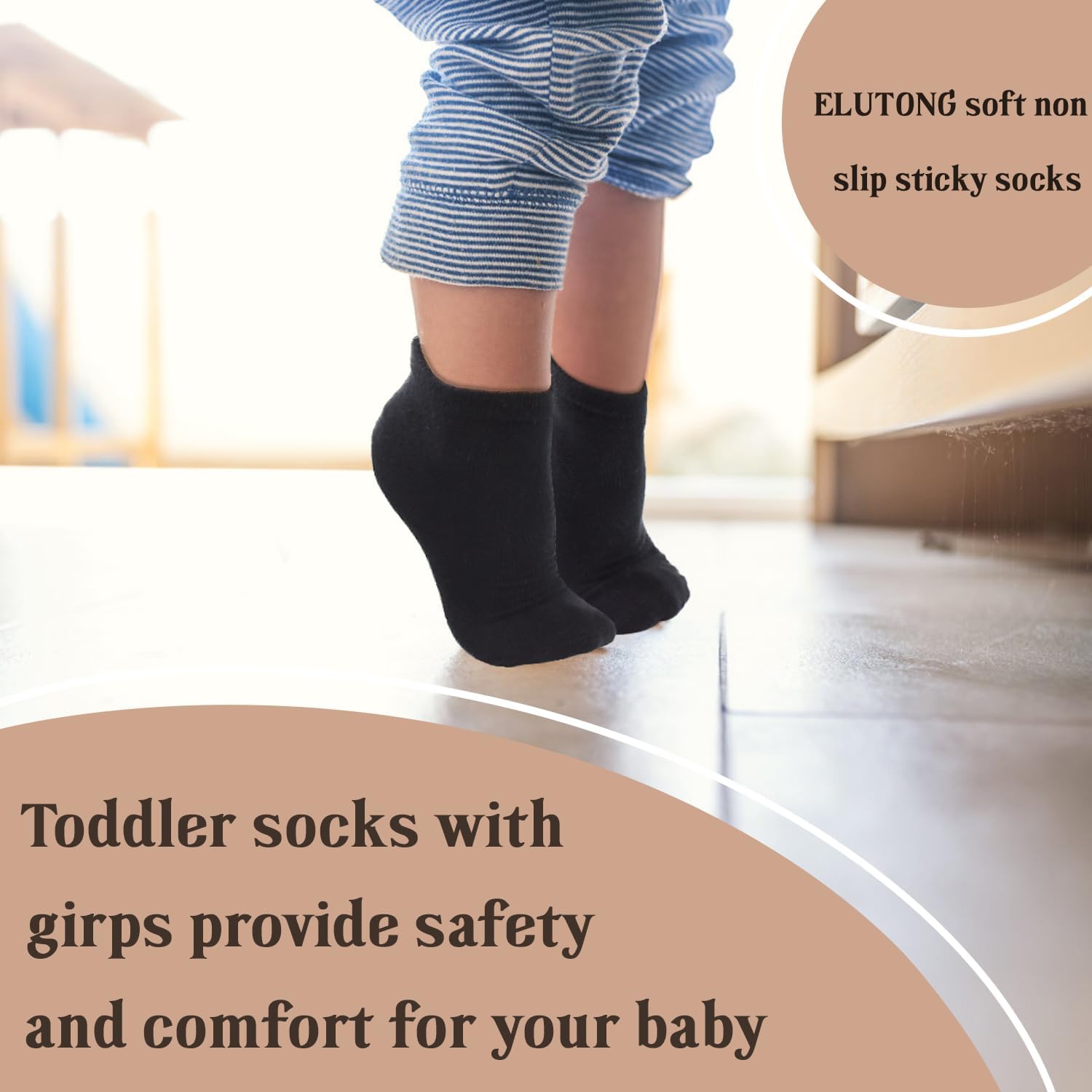 ELUTONG Toddler Socks Non-Slip Grip Perfect Gift