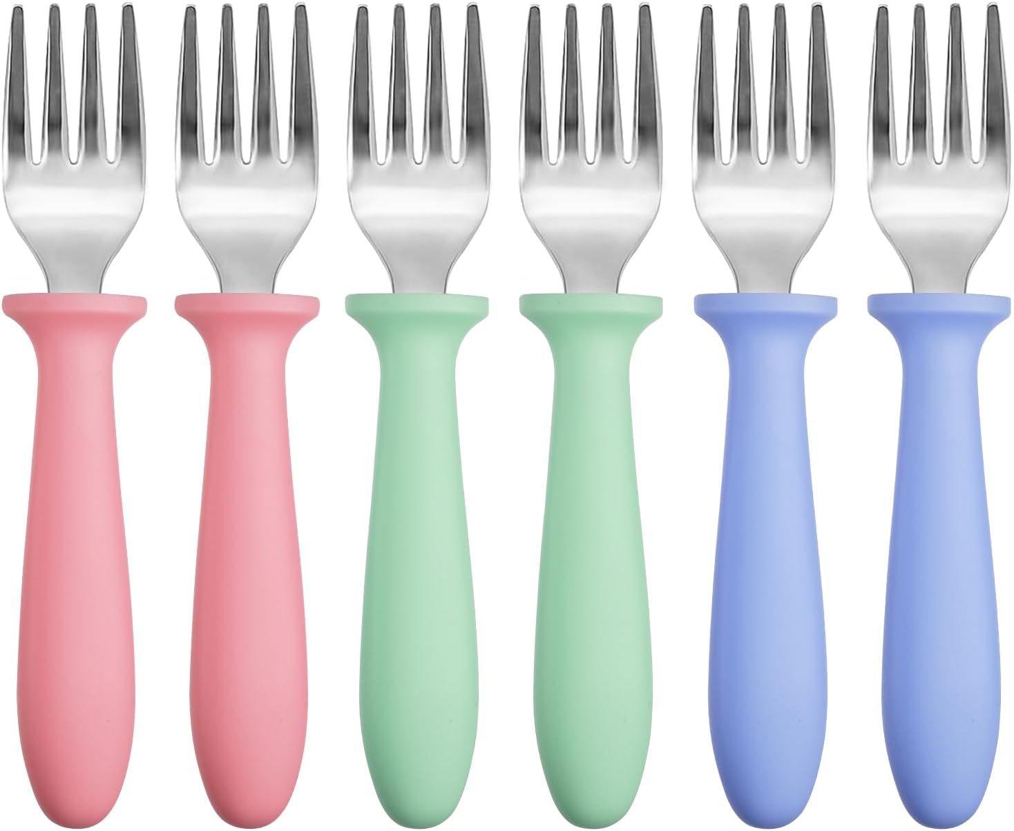 Pimoys Toddler Forks 6-Piece Set with Safe Design for Babies