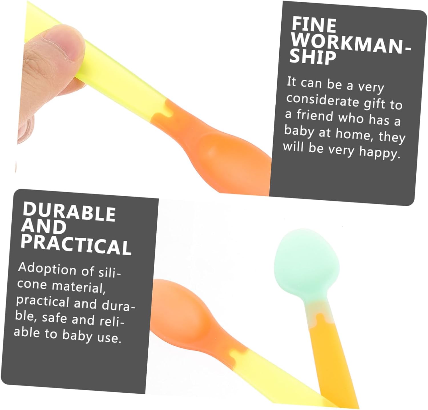 auctionsafe Silicone Baby Spoons for Toddlers