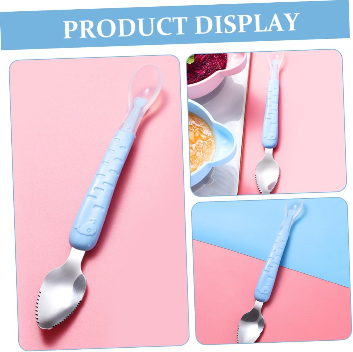Dual-Head Fruit Puree Spoon Set with Storage Box