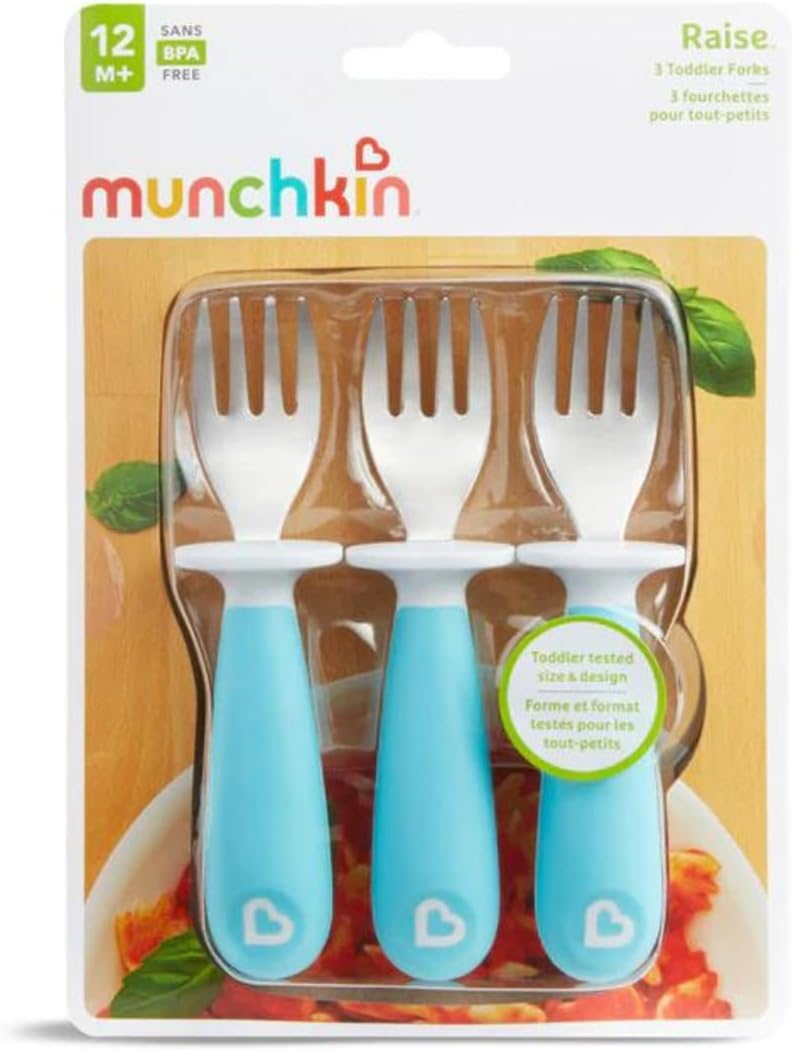Munchkin Raise Toddler Fork Set 3-Pack Perfect for Toddler Feeding