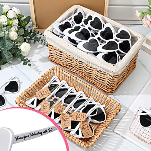 Vabean Heart-Shaped Wedding Sunglasses Bunch of 50 for Bachelorette Party