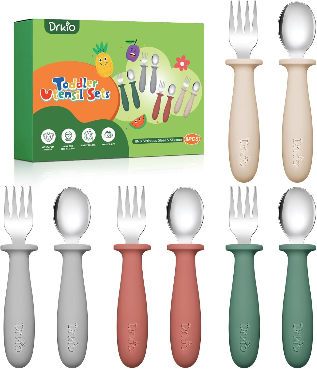 DRKIO Toddler Safe Utensils Set