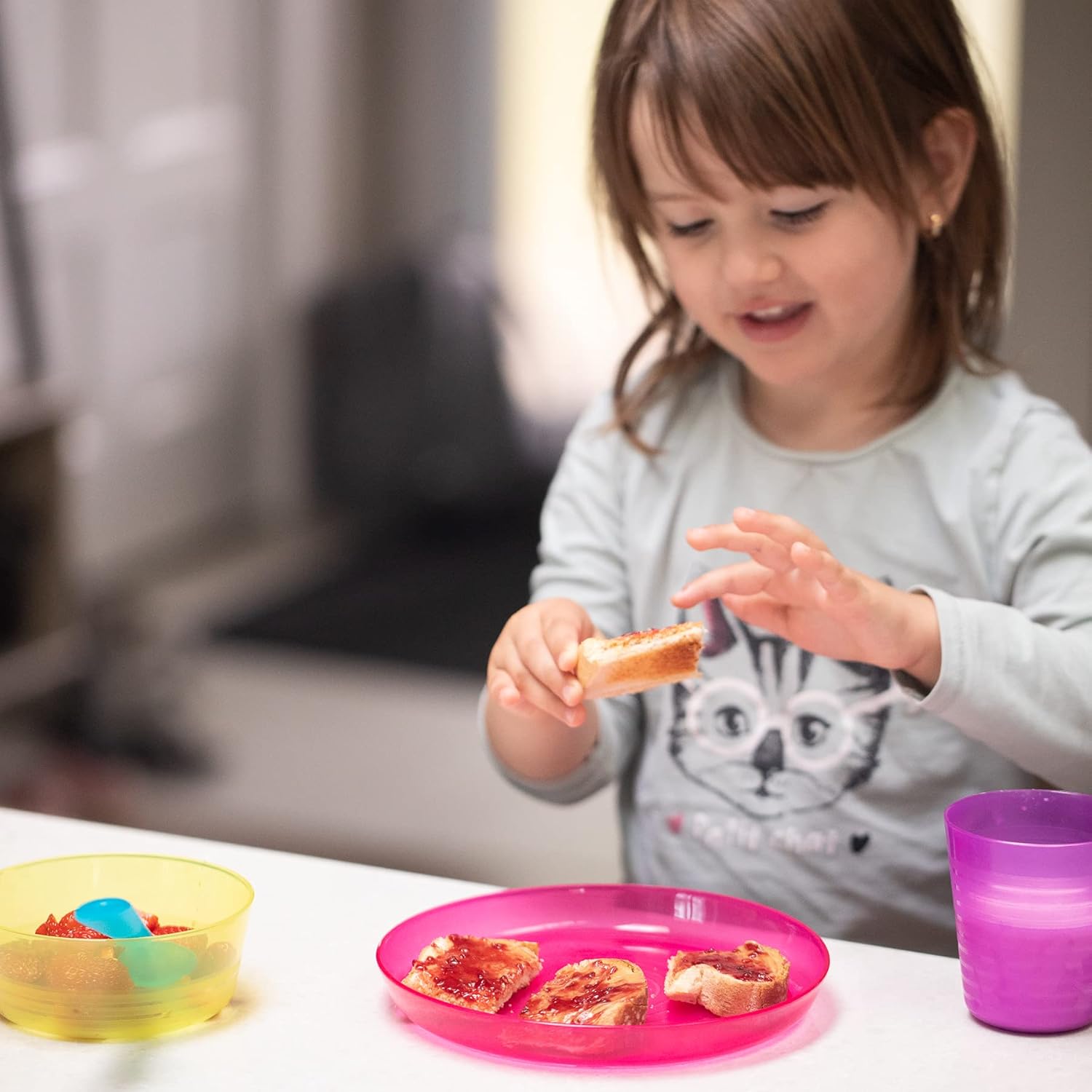 Cuddly Hippo Multi Color Plastic Dinnerware Set