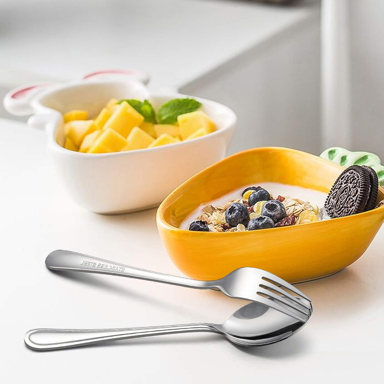 LIANYU 15-Piece Kids Silverware Set for Toddlers