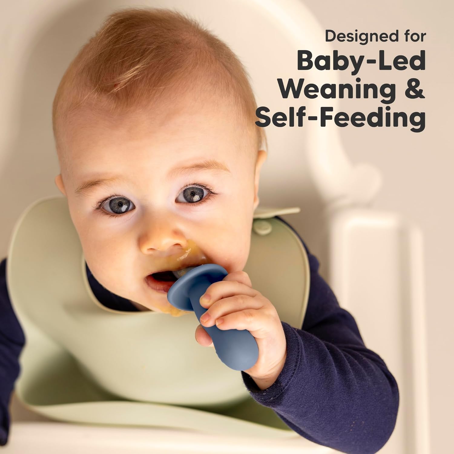 4-Pack Silicone Baby Spoon Fork Set - Safe for Teething BLW