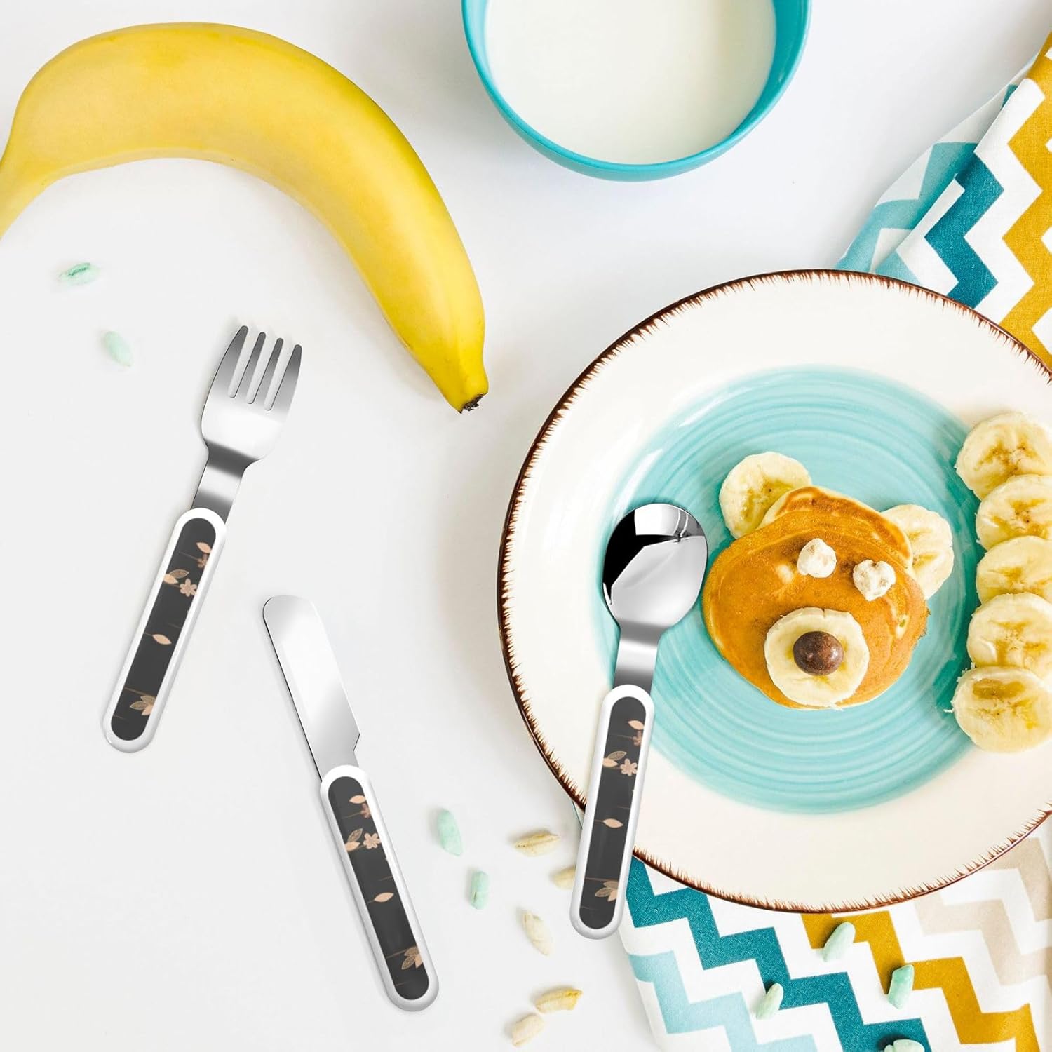 Cute Brown Cartoon Owls Utensils Set for Daily Use Travel