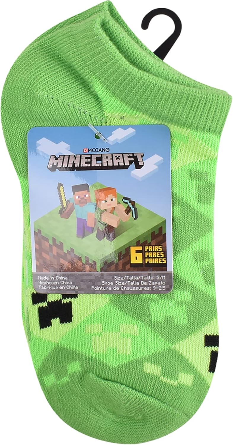 Minecraft Boys 6-Pack Calf Socks