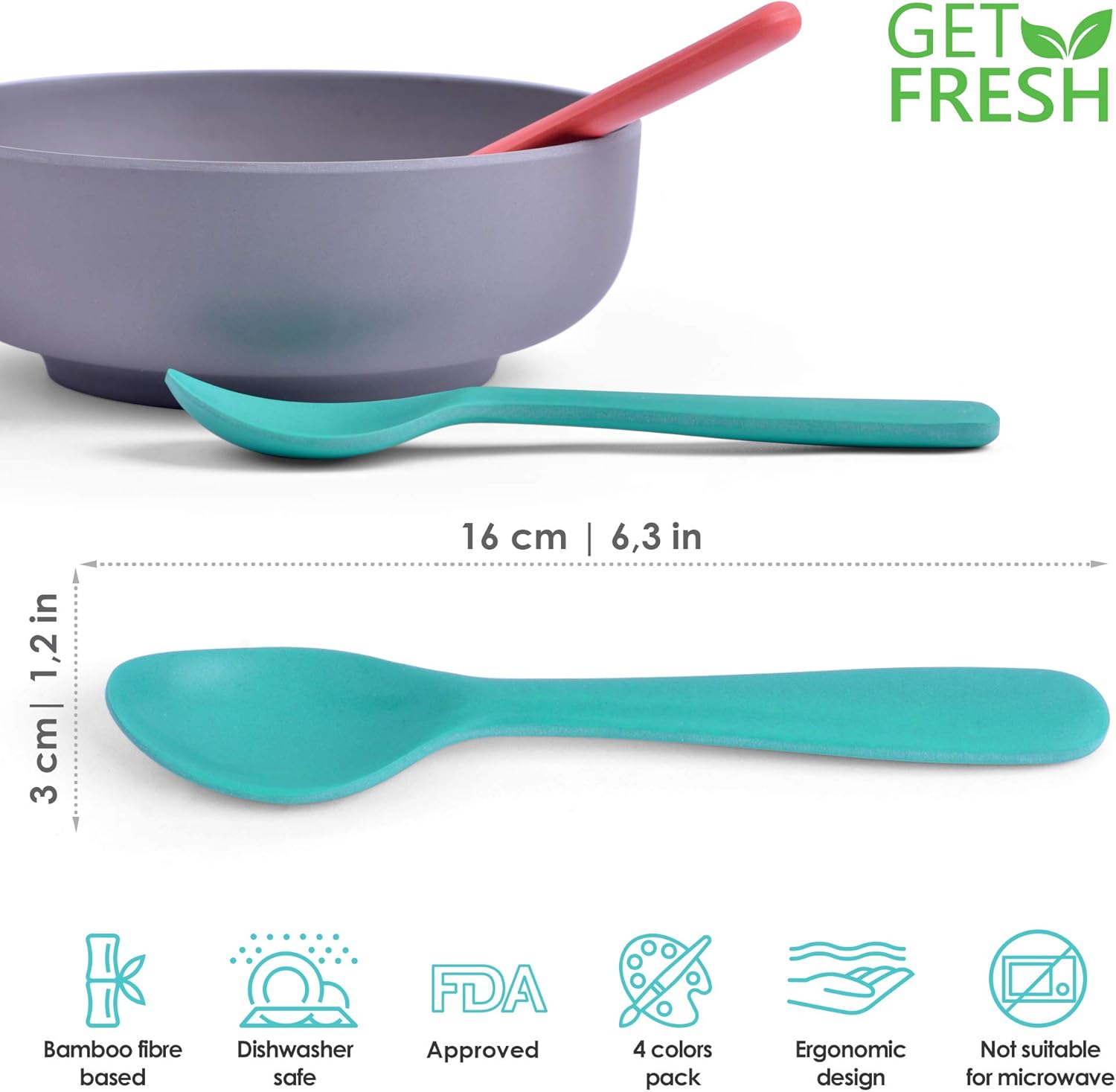 Reusable Bamboo Kids Spoons Set Eco-Friendly Baby Hands for Everyday Meals