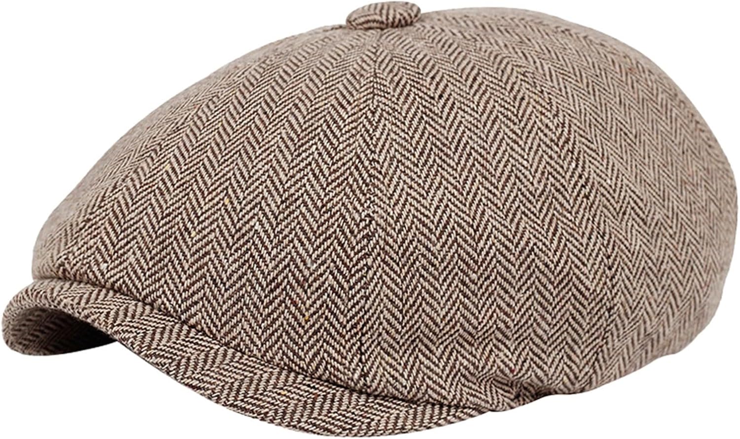 8-Panel Peaky Tweed Newsboy Hat for Men Women