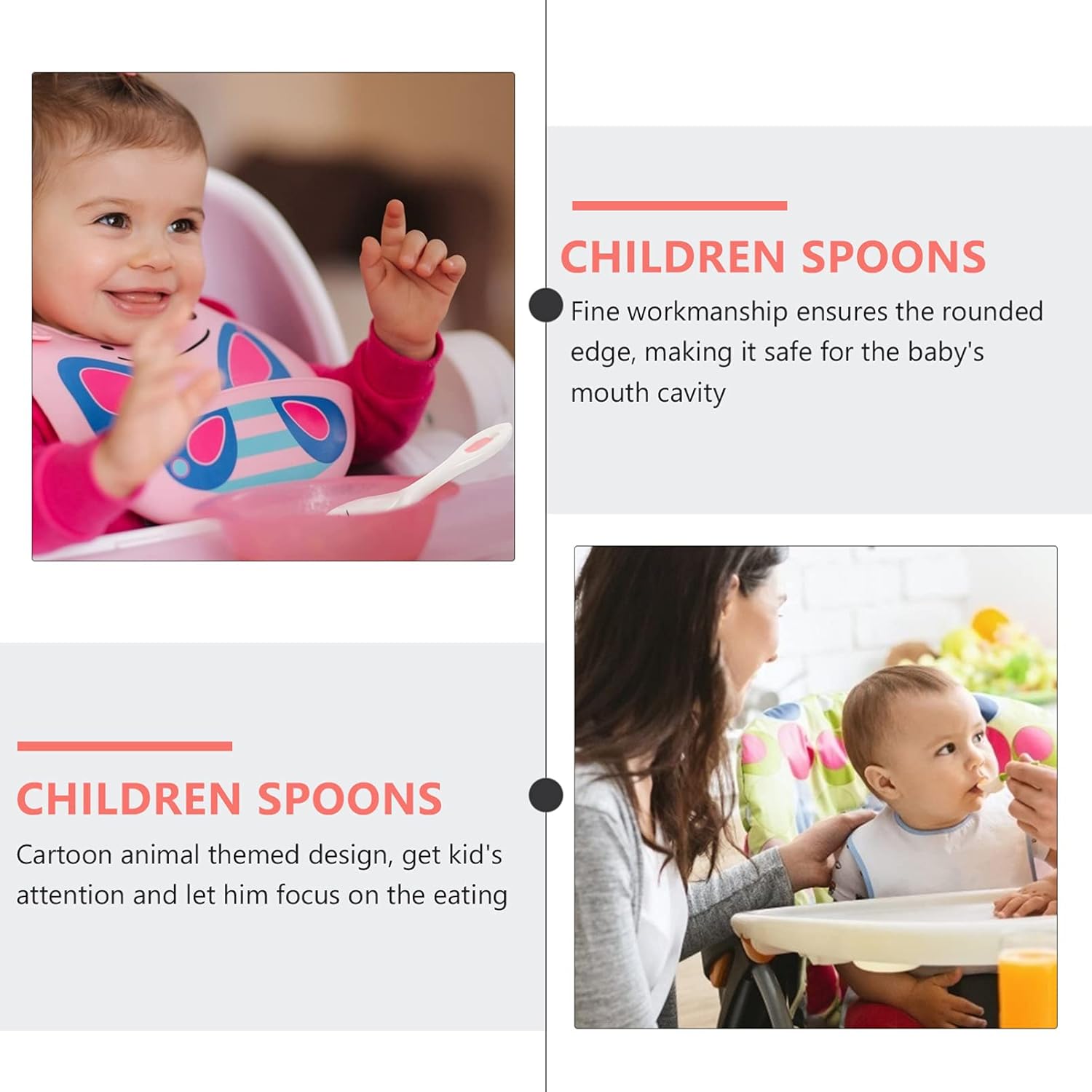 Adorable 2-Piece Bunny Ceramic Spoons for Toddlers