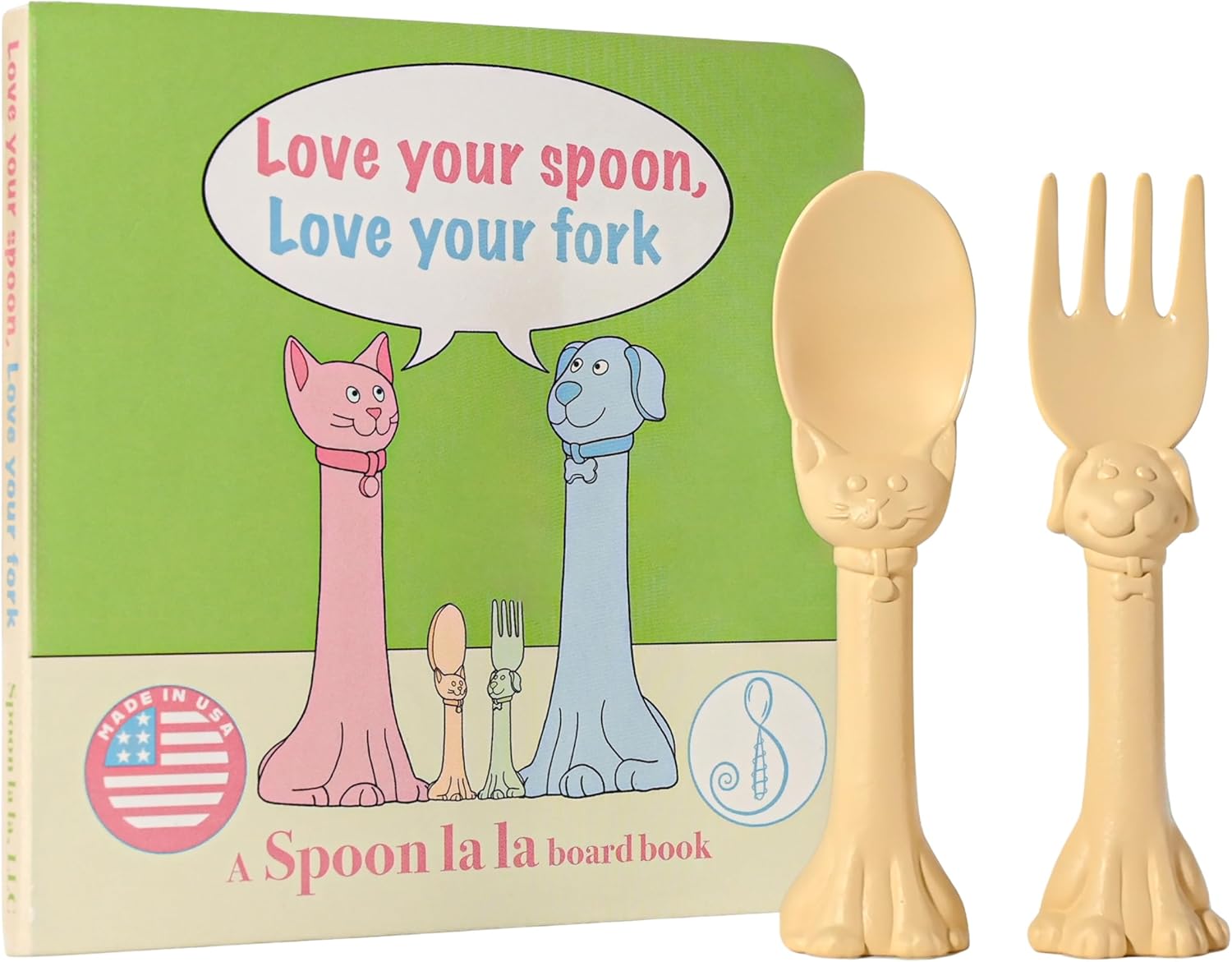 Spoon La La Toddler Utensils Set 3D Design Self-Standing for Kids