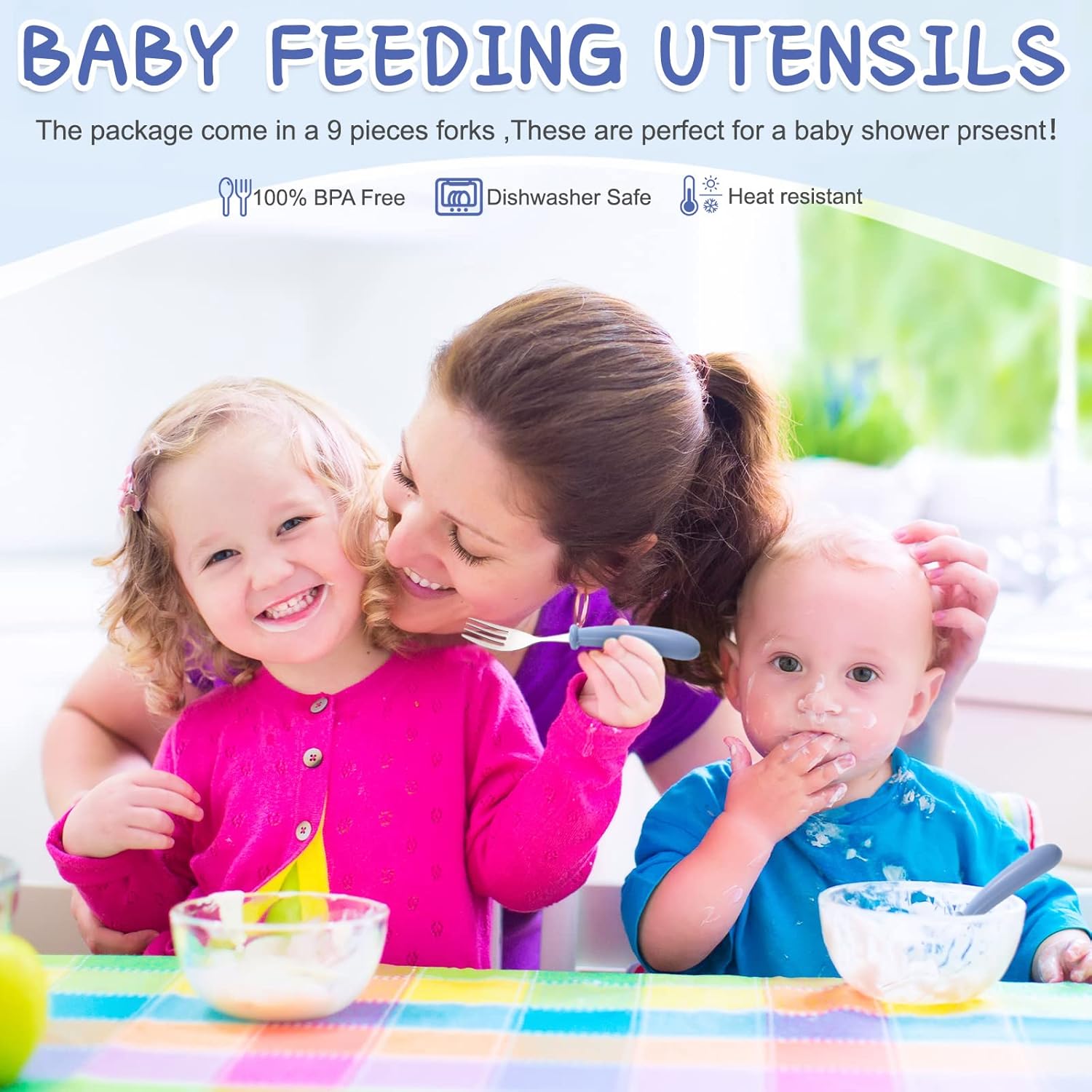 Chumia 9-Piece Stainless Steel Toddler Forks