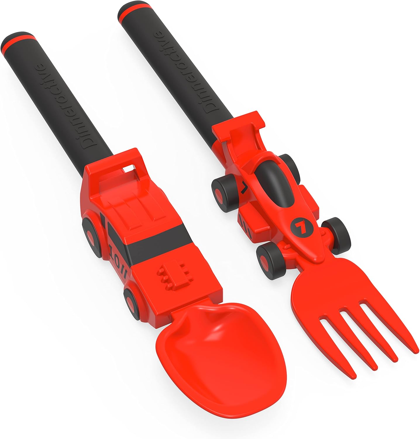 Dinneractive Red Race Car Themes Utensil Set for Kids