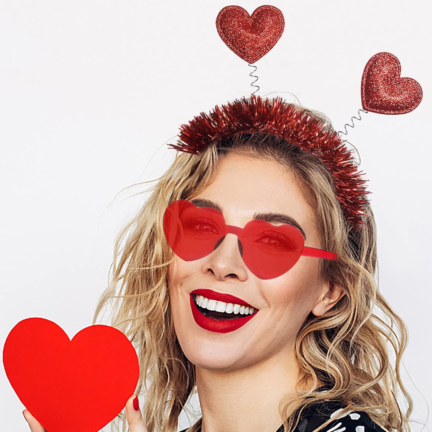 Valentines Day Heart Headband and Sunglasses Set