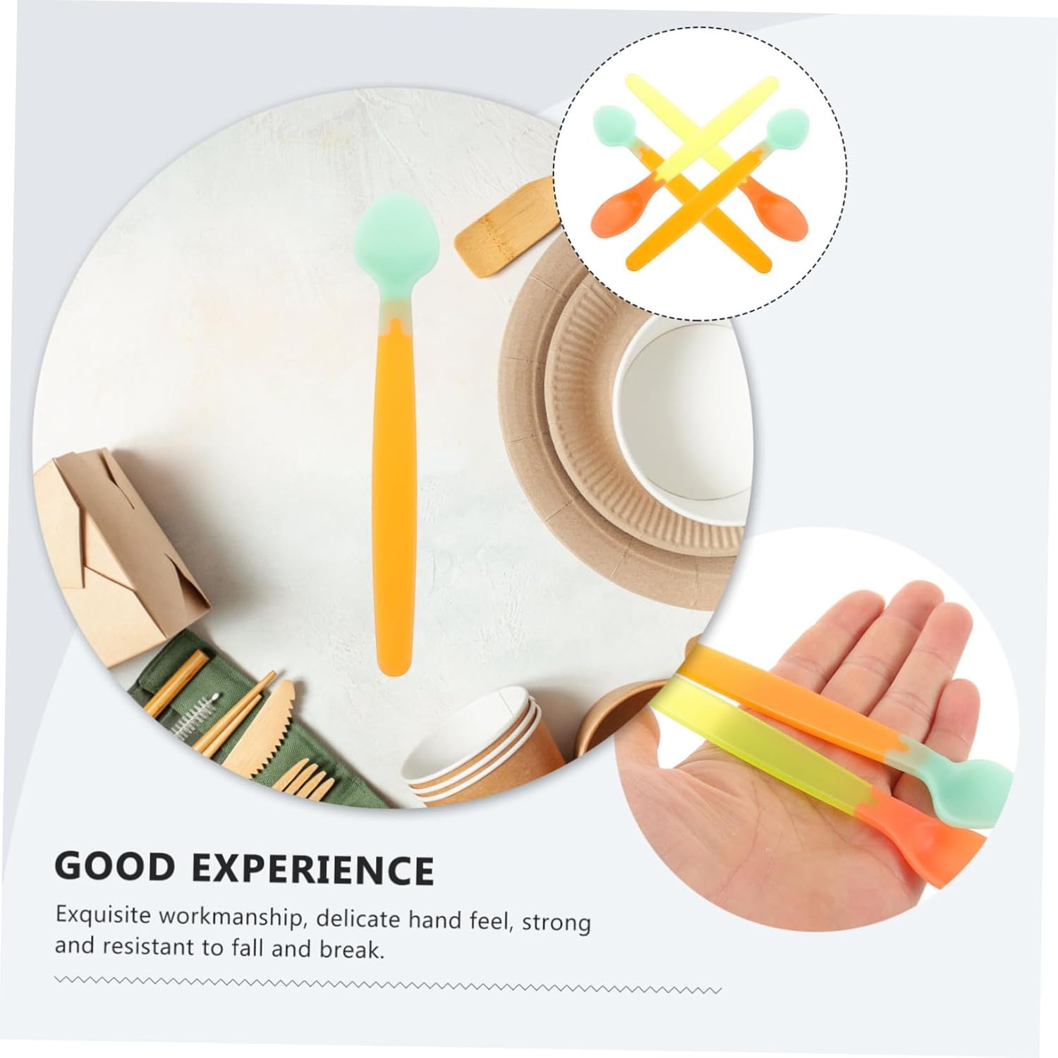 auctionsafe Silicone Baby Spoons for Toddlers