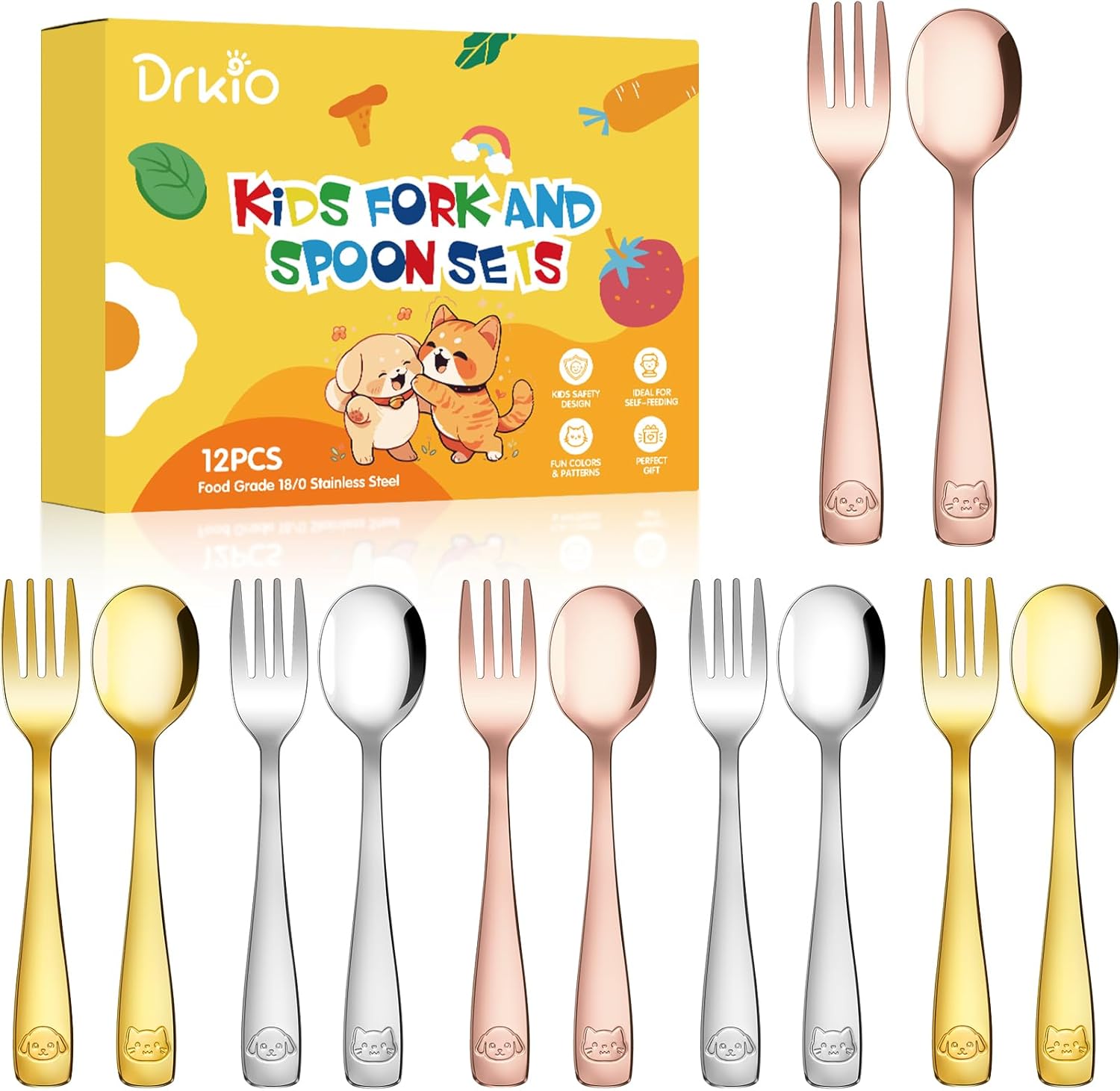 DRKIO Perfect for Kids Sturdy Stainless Steel Set