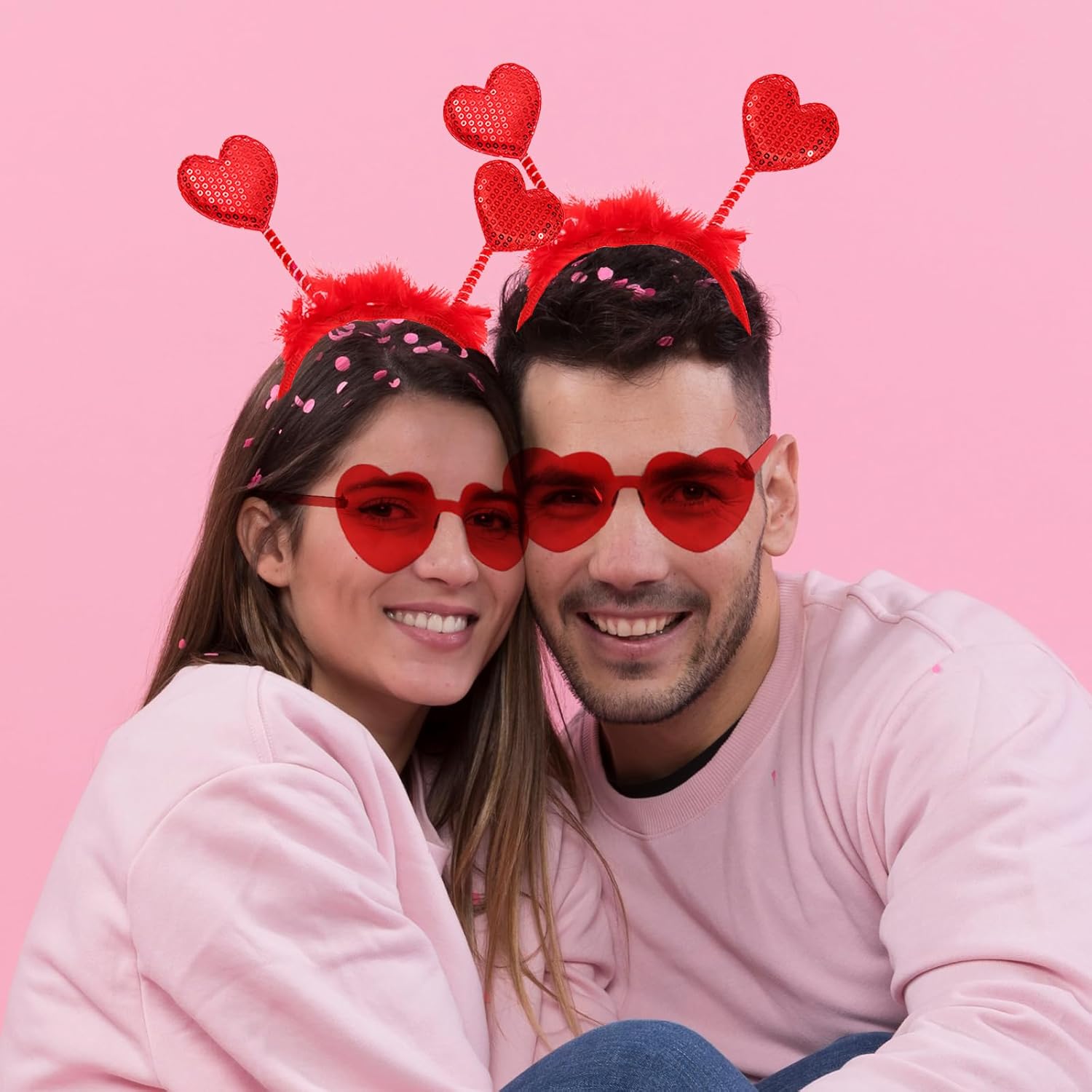 ROMANTIC HEADBAND AND HEART-SHAPED GLASSES SET