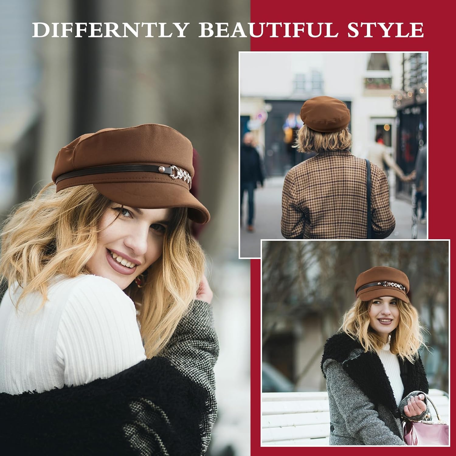 Adjustable Newsboy Hat for Women Fashion Cap