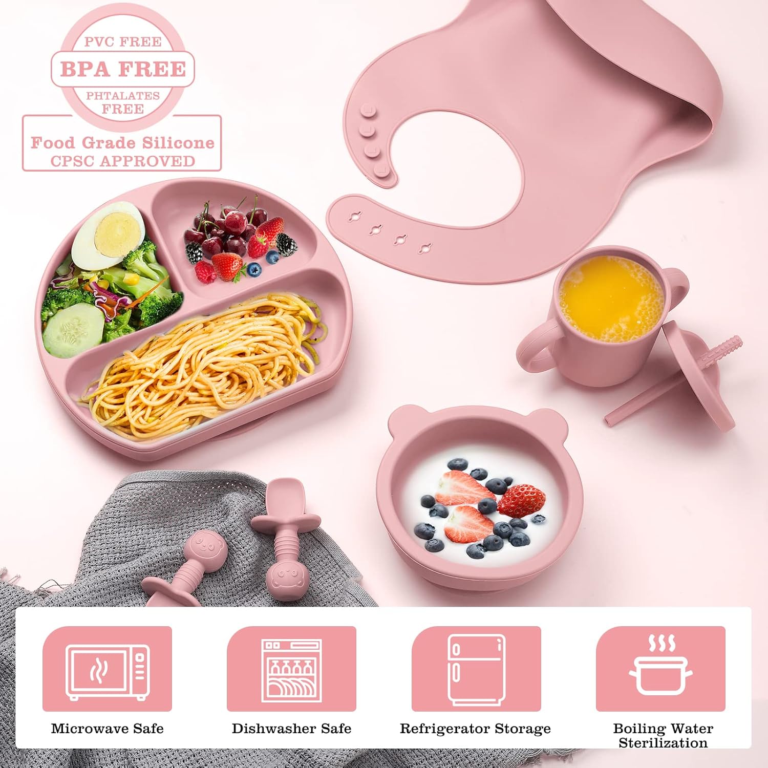 EAIETC Silicone Baby Feeding Set with Suction Bowl for 6 Months