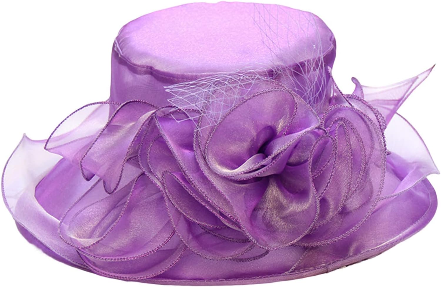 Womens Kentucky-Brick Church Diorama Hat with Wide Brim 03-purple