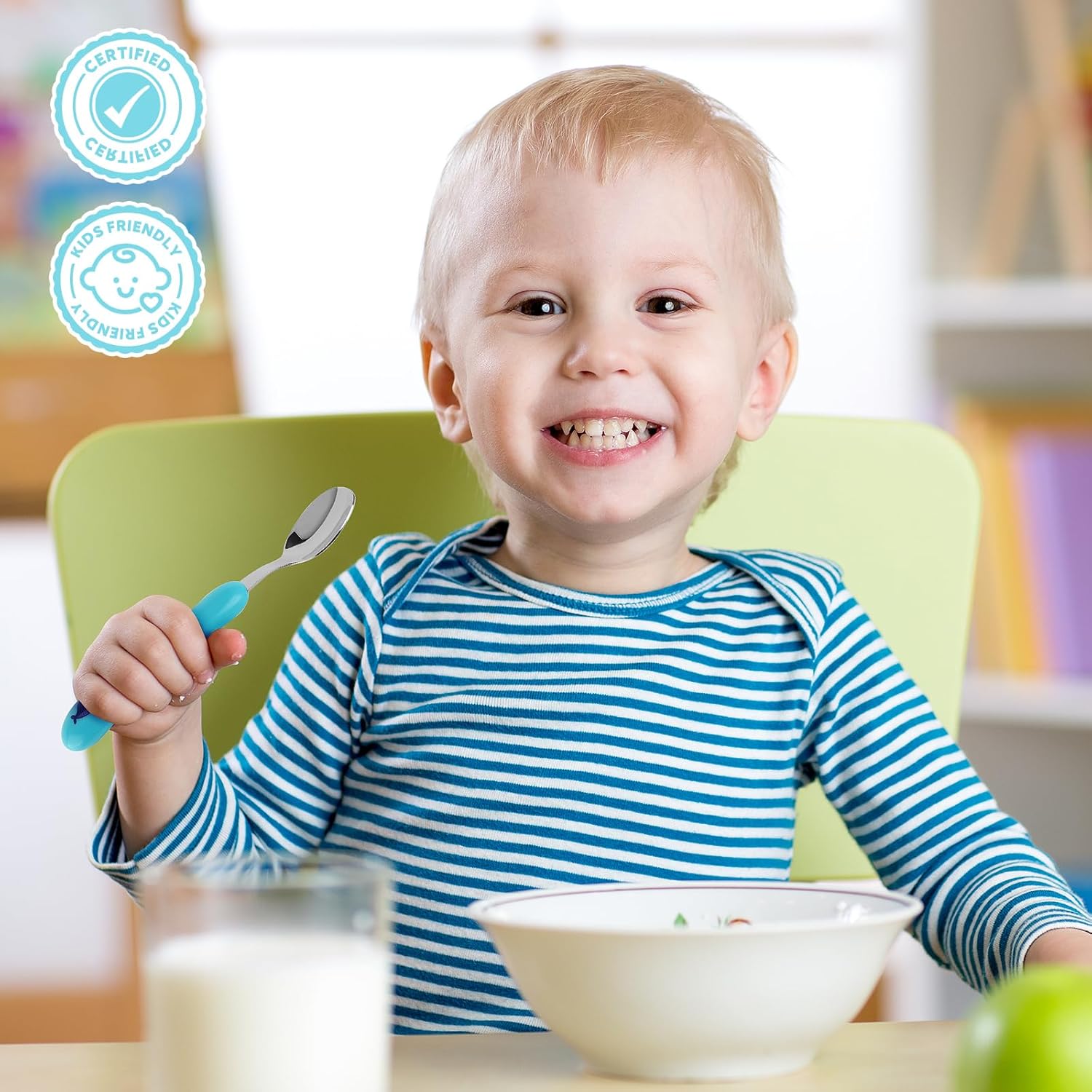 Lehoo Castle Toddler Utensils Set - 6PCS Stainless Steel Safety Flatware for Kids