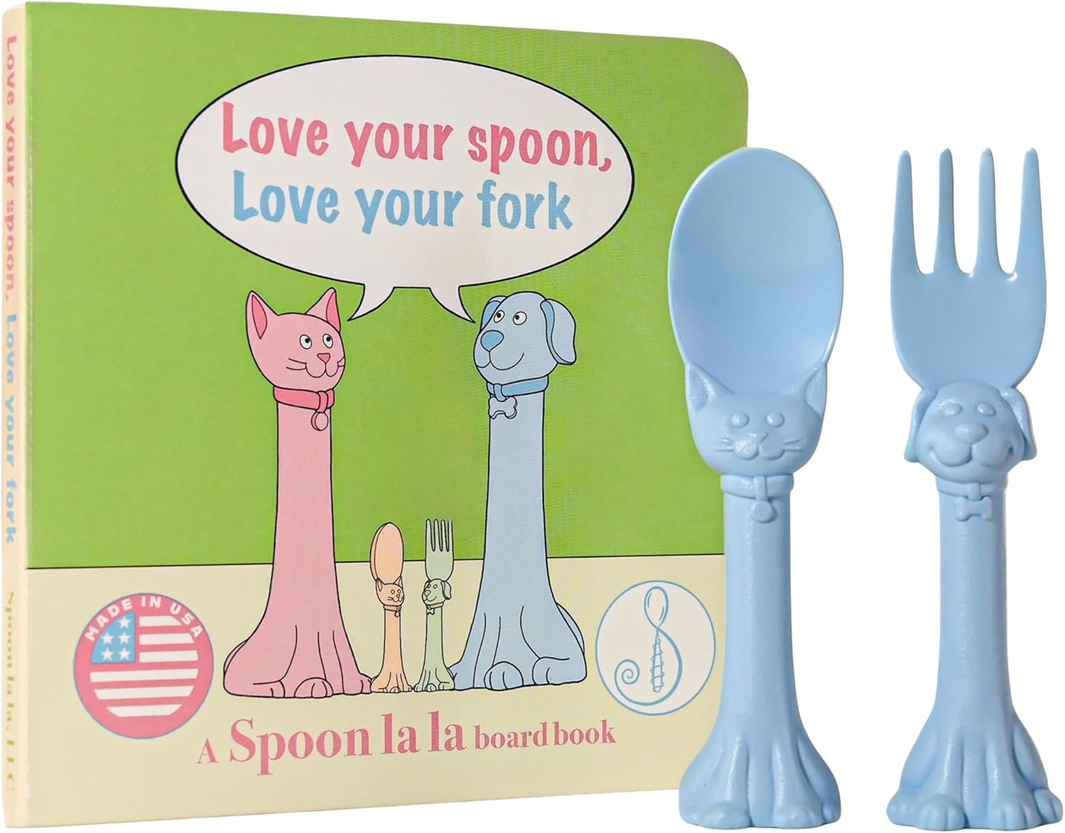 BPA-Free Toddler Utensils Set with Board Book for Kids