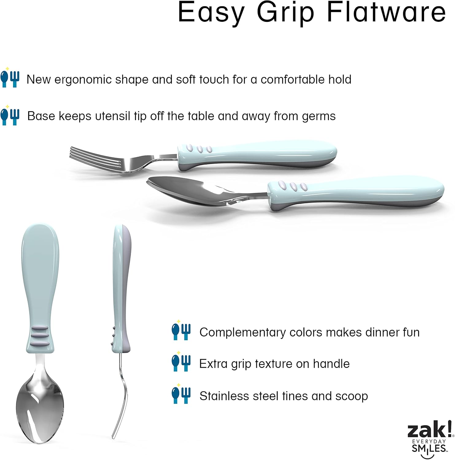 Zak Designs Bluey Kid Flatware Set - Fun for Picky Eaters