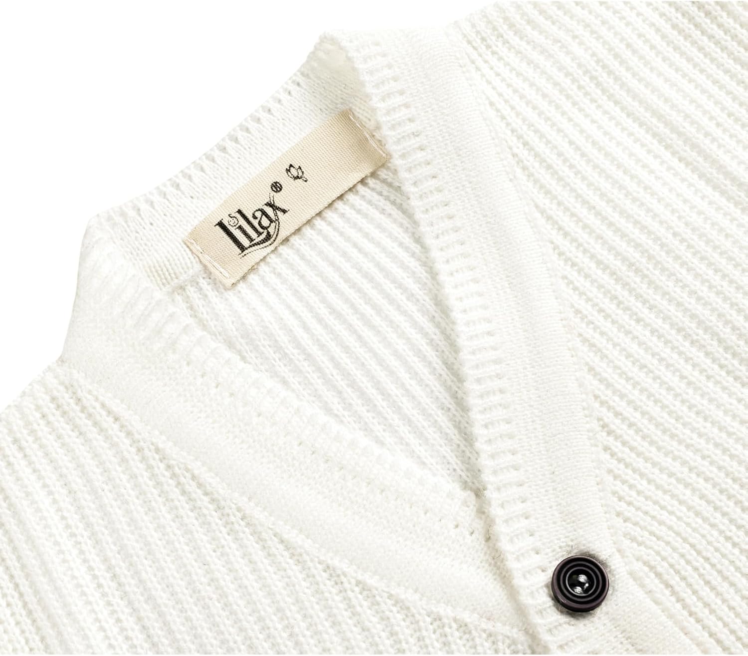 Lilax Little Boys Basic Long Sleeve V-Neck Classic Knit Cardigan Sweater
