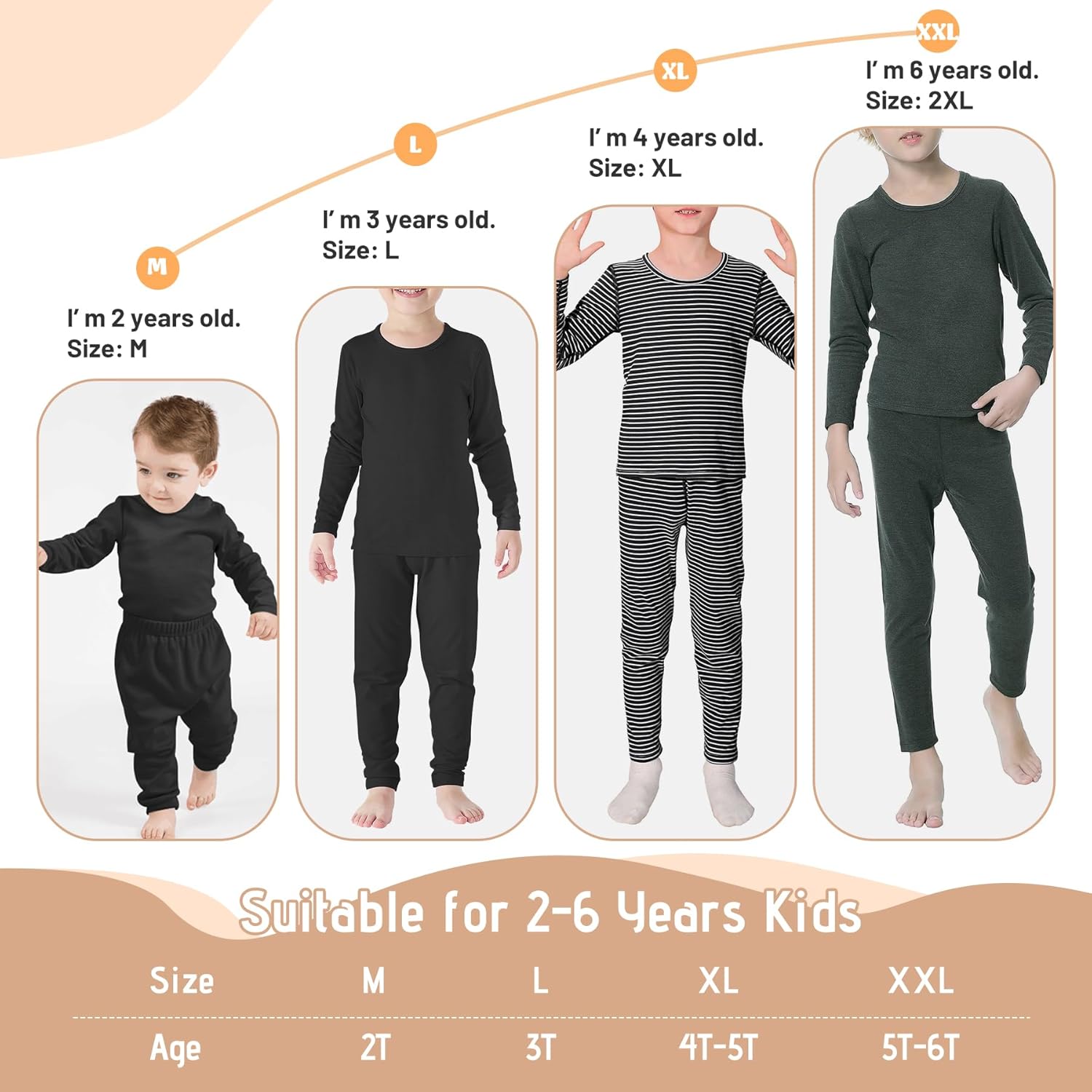 Big Long Toddler Thermal Underwear Set - Warm for Winter