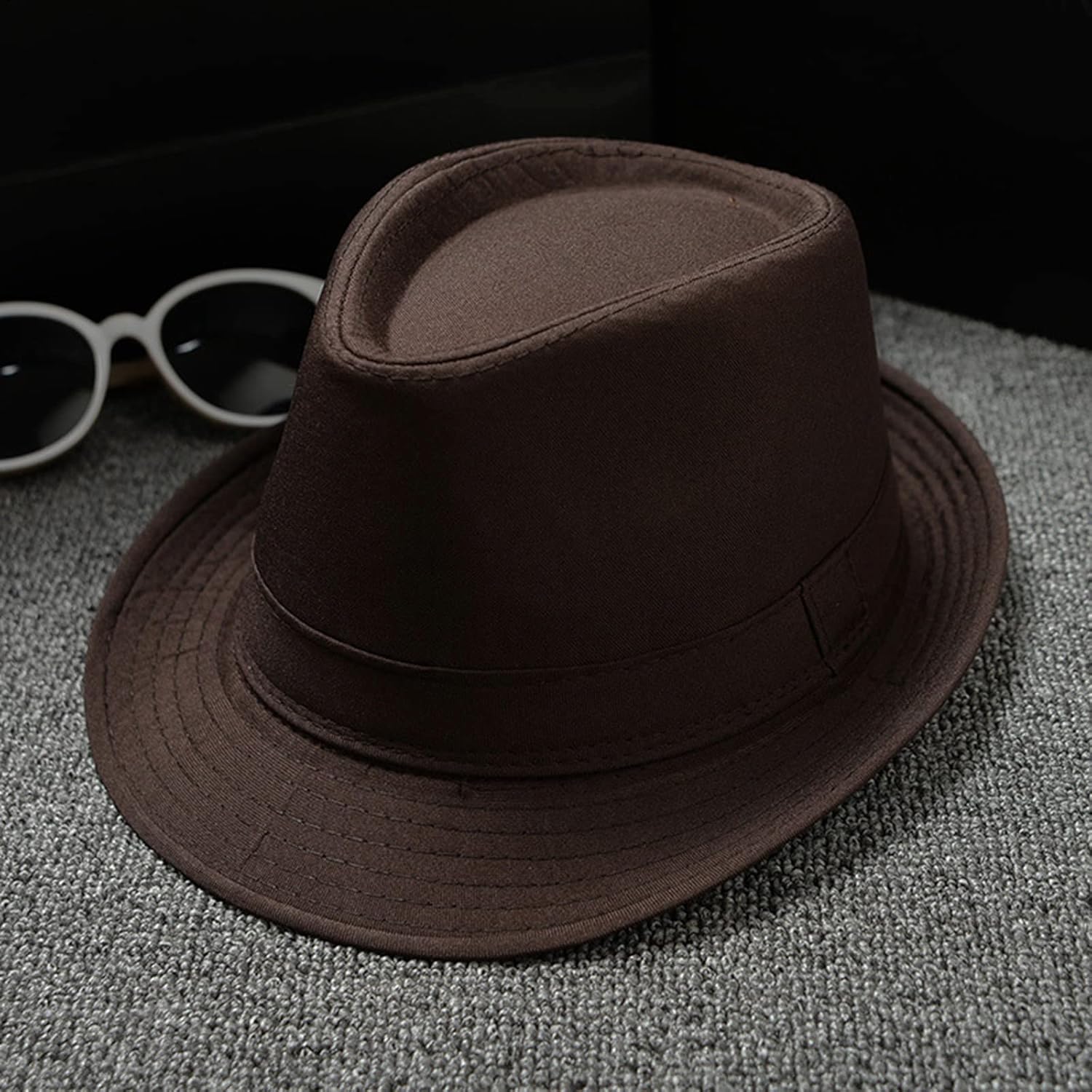 Retro Felt Wide Brim Western Cowboy Hat with Belt Buckle