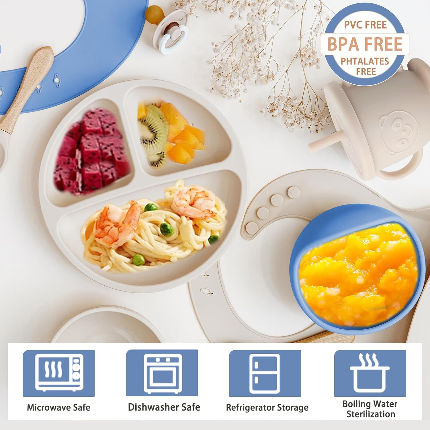 Munlinder Silicone Baby Feeding Set Perfect for Transitioning to Solid Food
