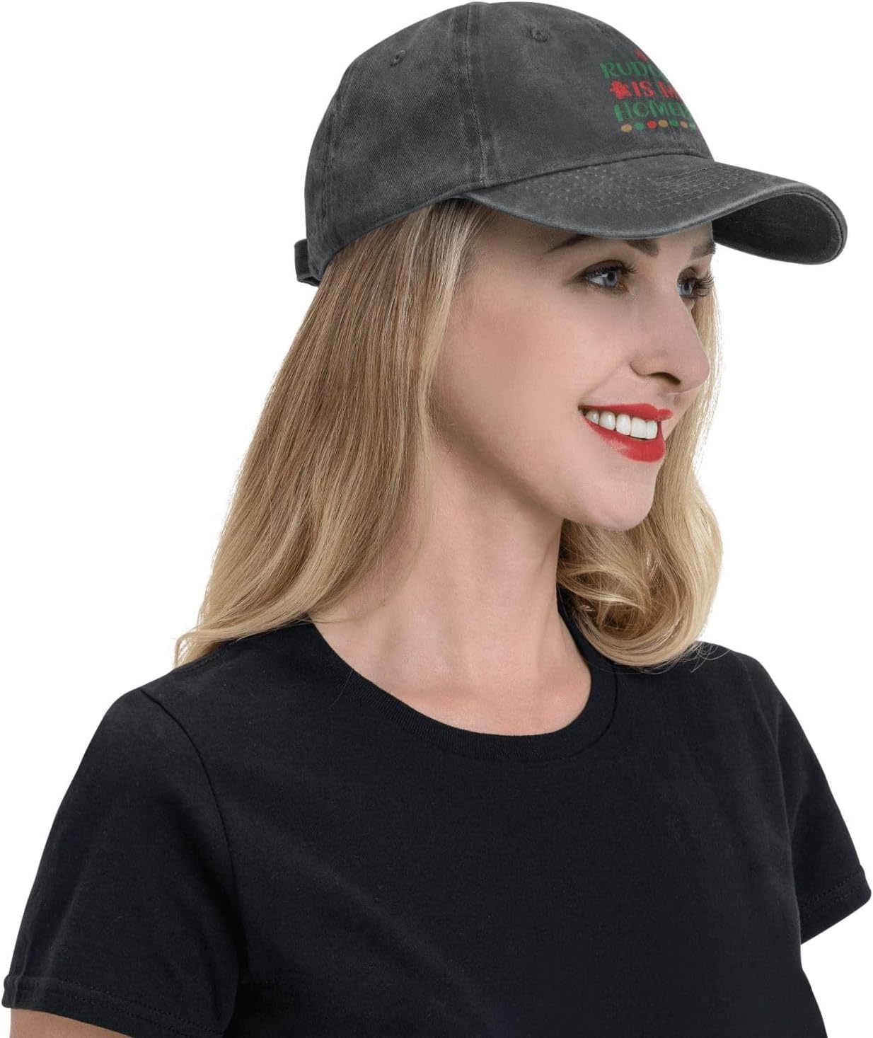 Trendy Adjustable Baseball Hat for Men Women Four-Season Outdoors Black