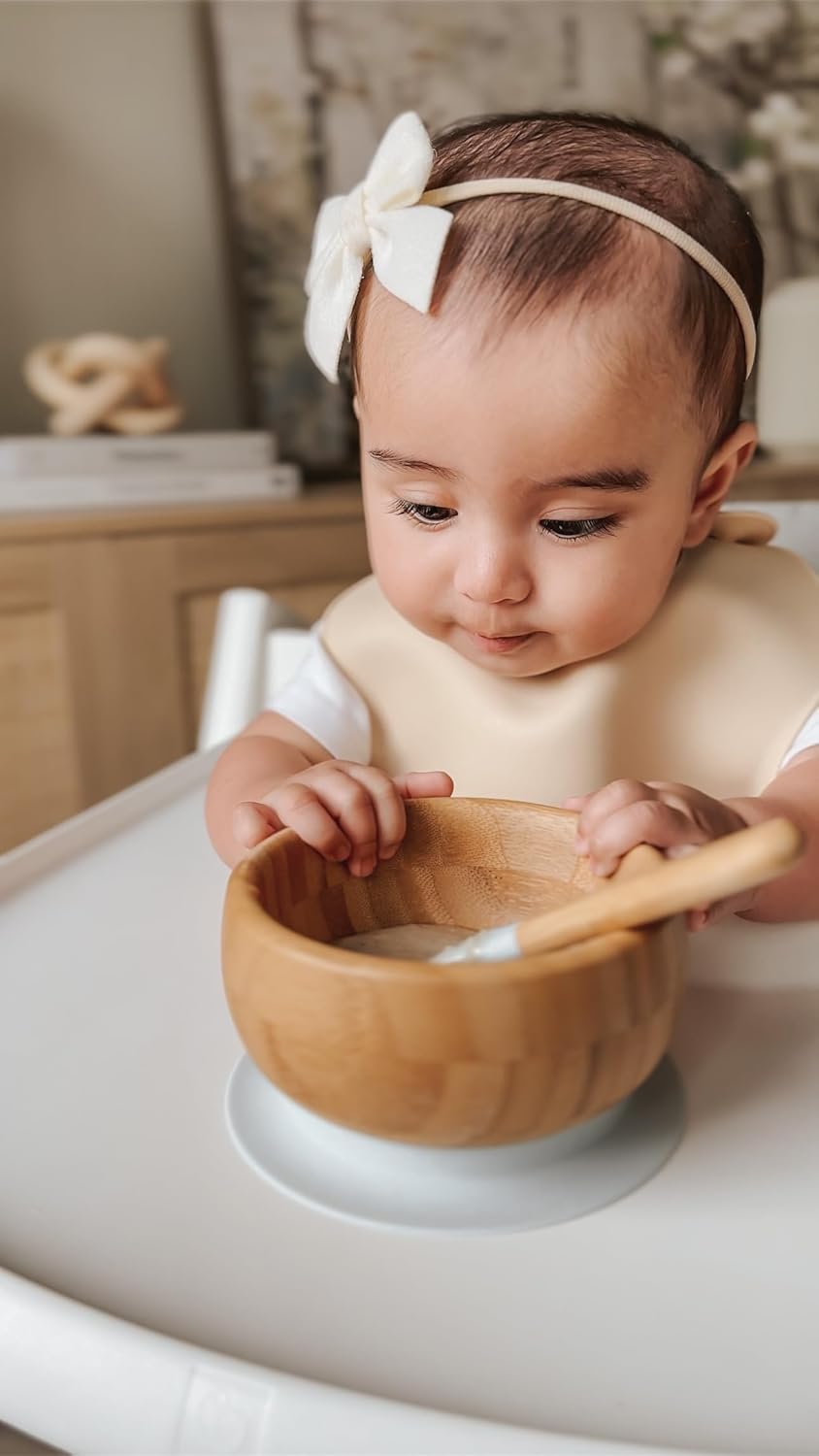 Avanchy Baby Spoons Bamboo Silicone Set for 4-Month-olds