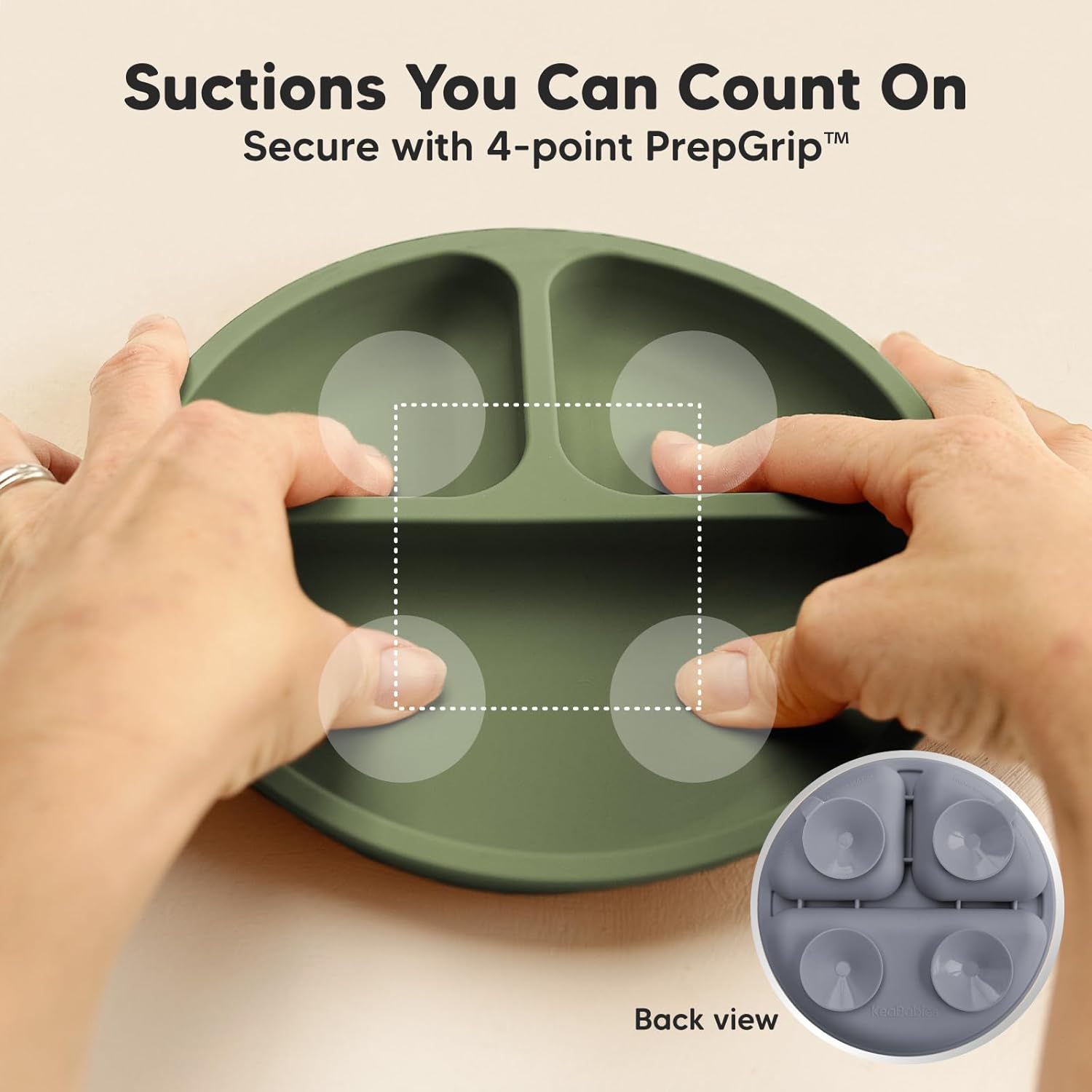 KeaBabies 4-Pack Silicone Baby Utensils Set and Suction Plates