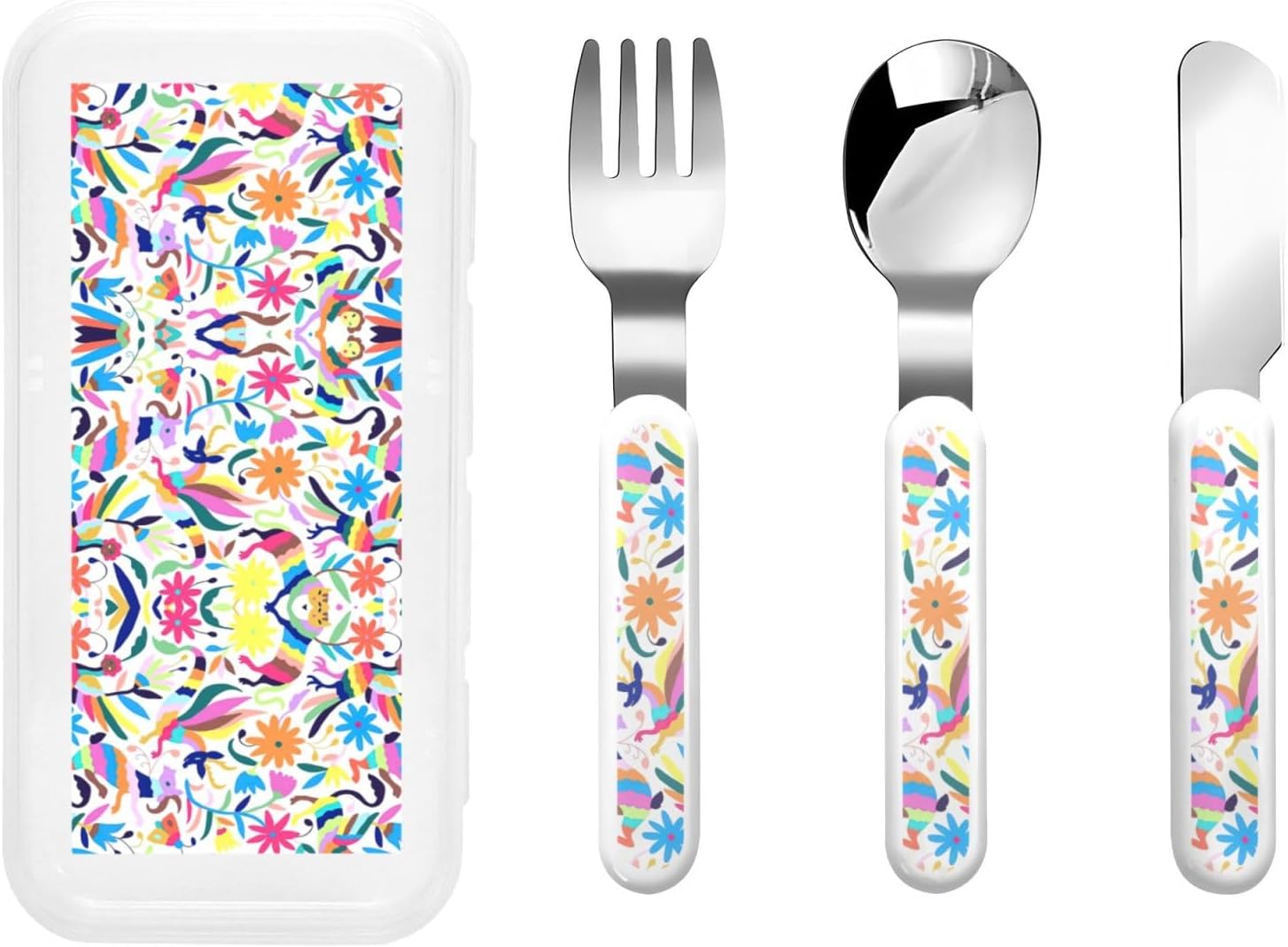 Mexican Otomi Animal Flatware Set with Travel Case