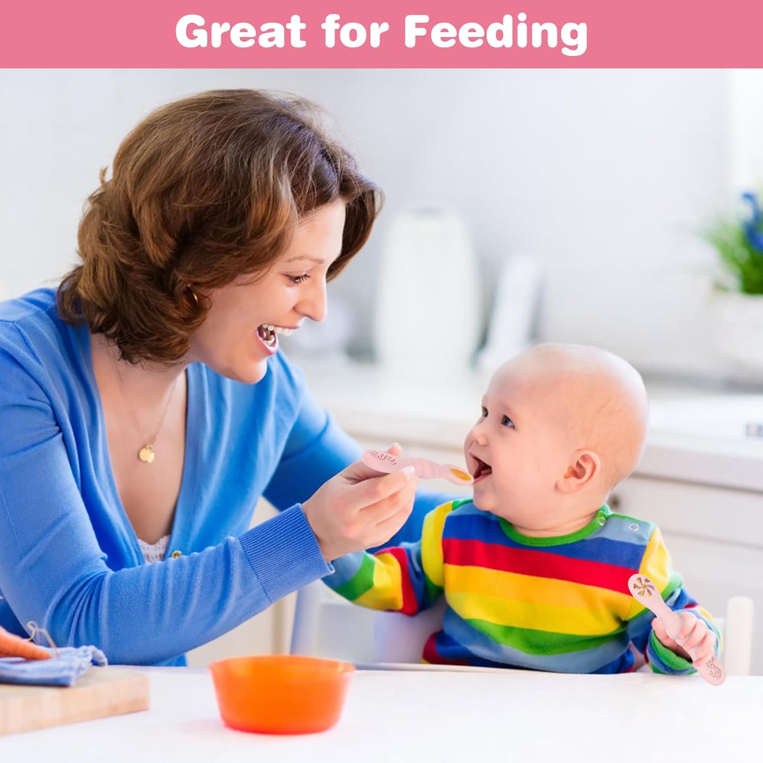Perfect Silicone Baby Spoons for self-feeding