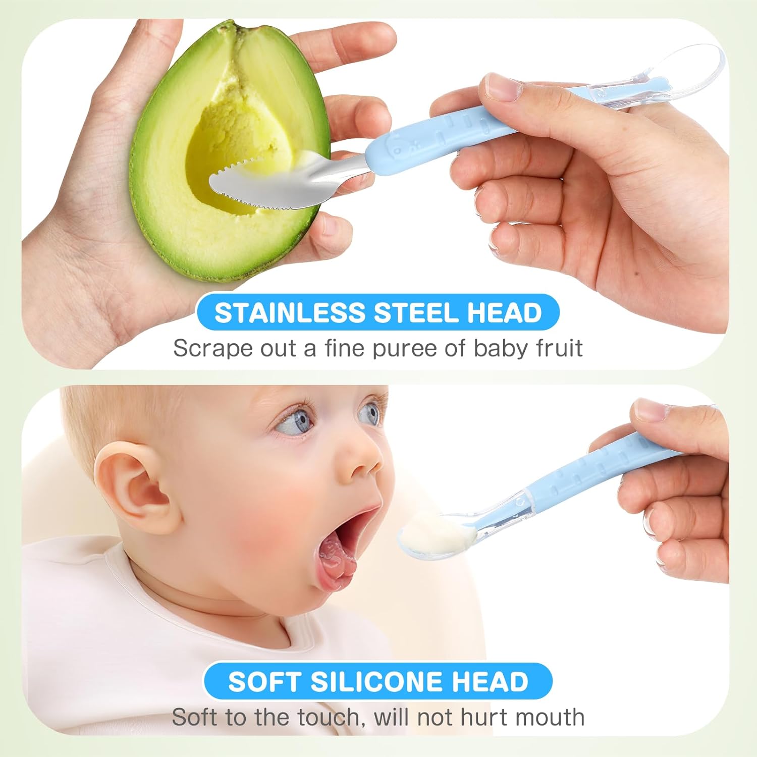 Soft Silicone Double-Headed Feeding Spoon Baby Food Decoder