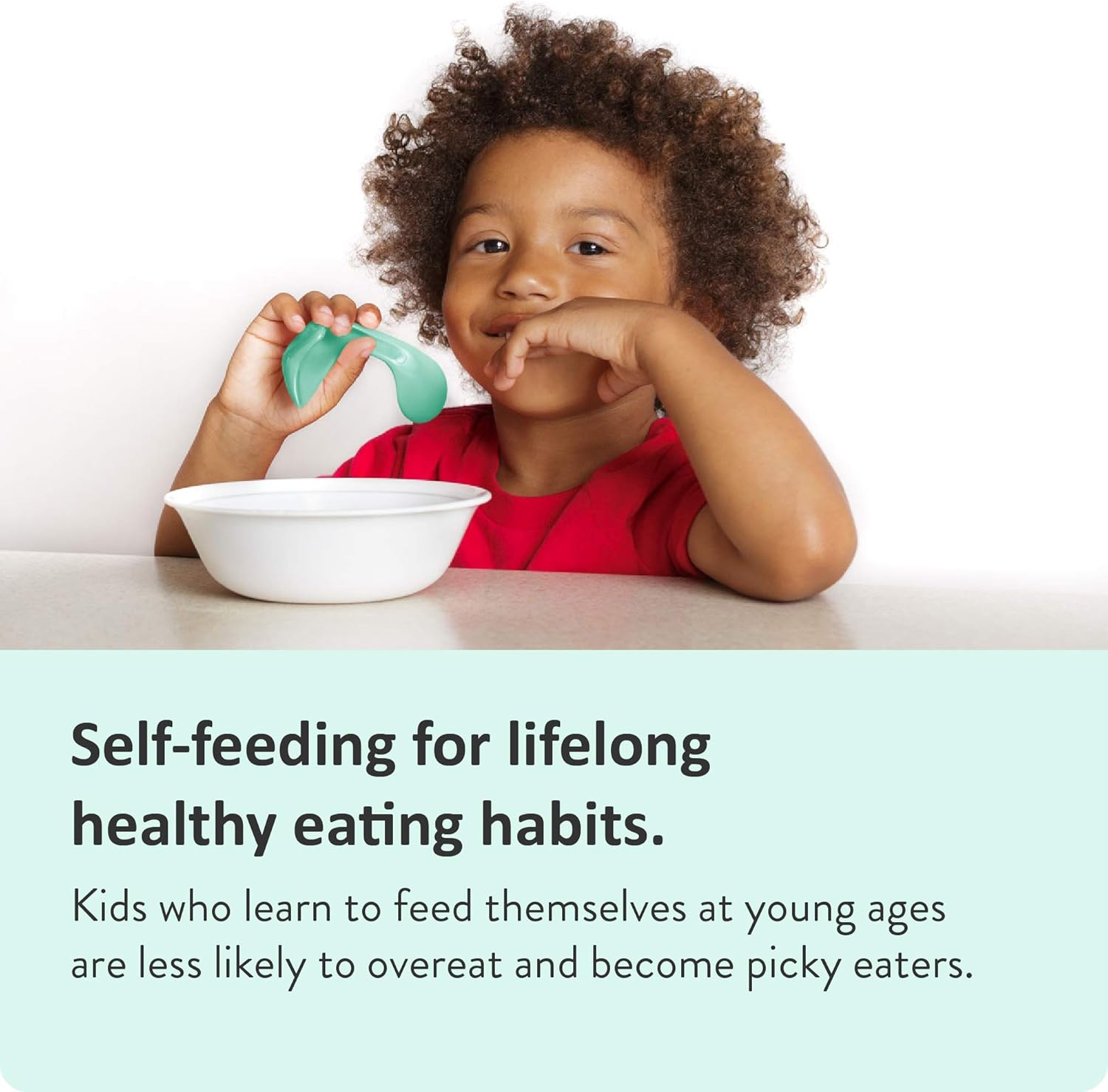 Right-Handed Curved Baby Spoon Ergonomic Design for Independent Feeding