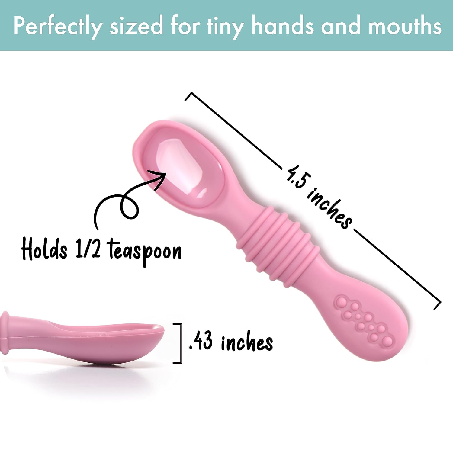 Compact Silicone Chew Spoon Set Perfect for Babies and Toddlers