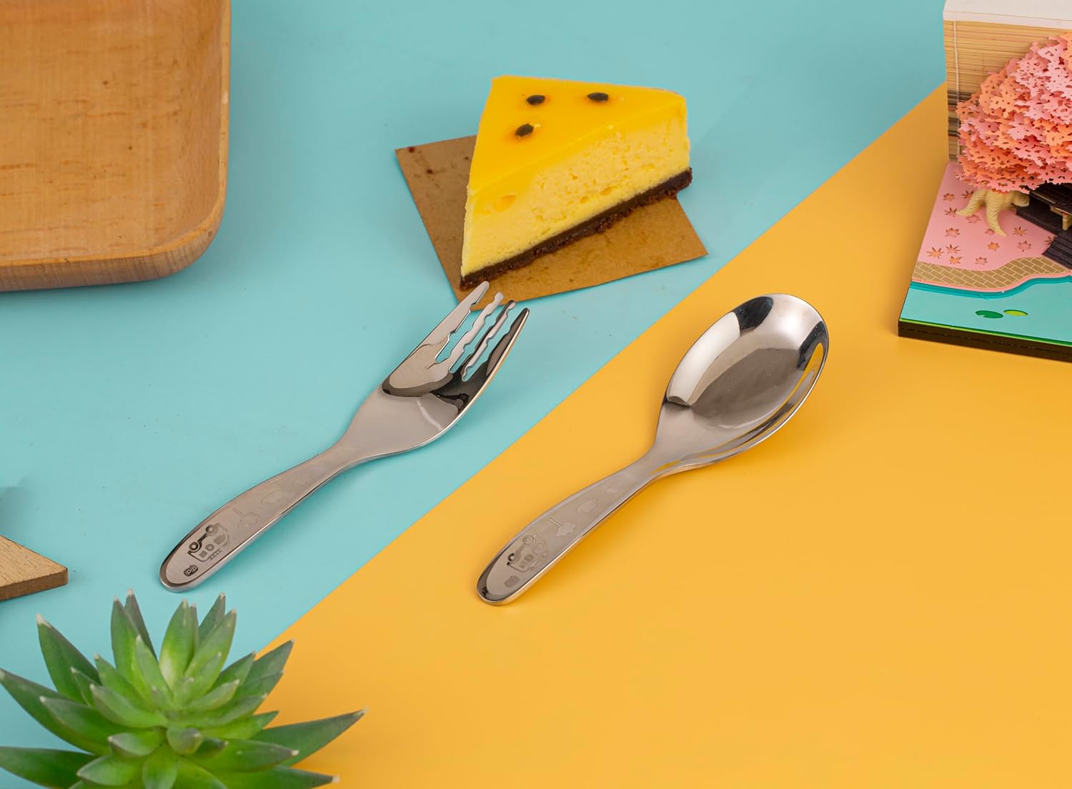 GAUMIDUC Baby Spoons Forks Set Durable Steel Kitchen Essentials