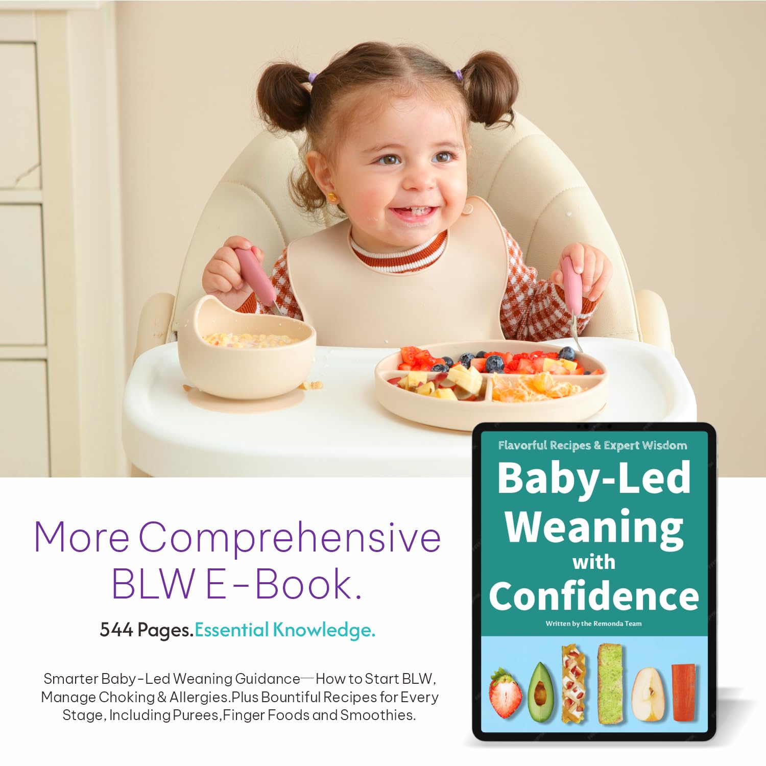 Sleek Silicone Baby Feeding Set with Suction Power for 6 Months