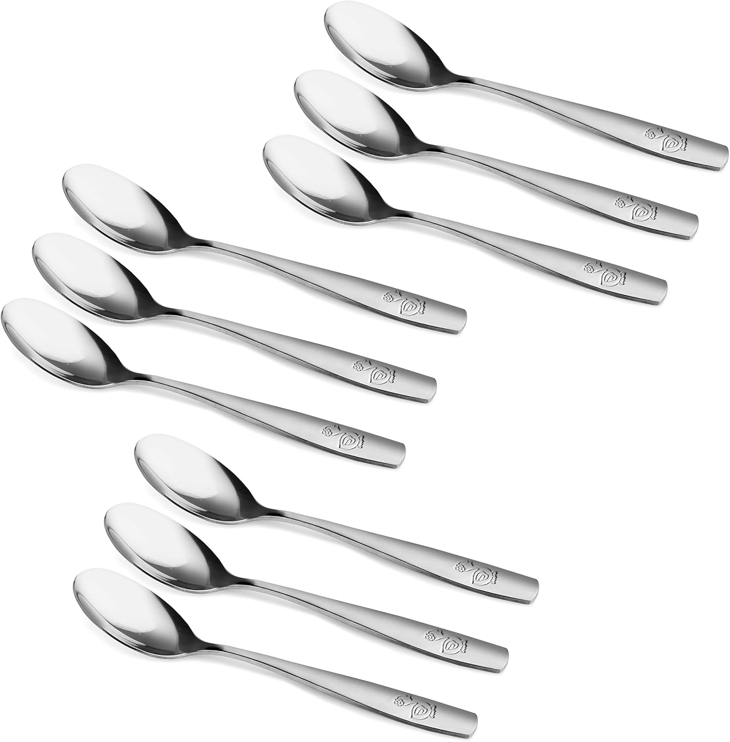 9-Piece Stainless Steel Kids Spoons Set for Preschoolers and Children